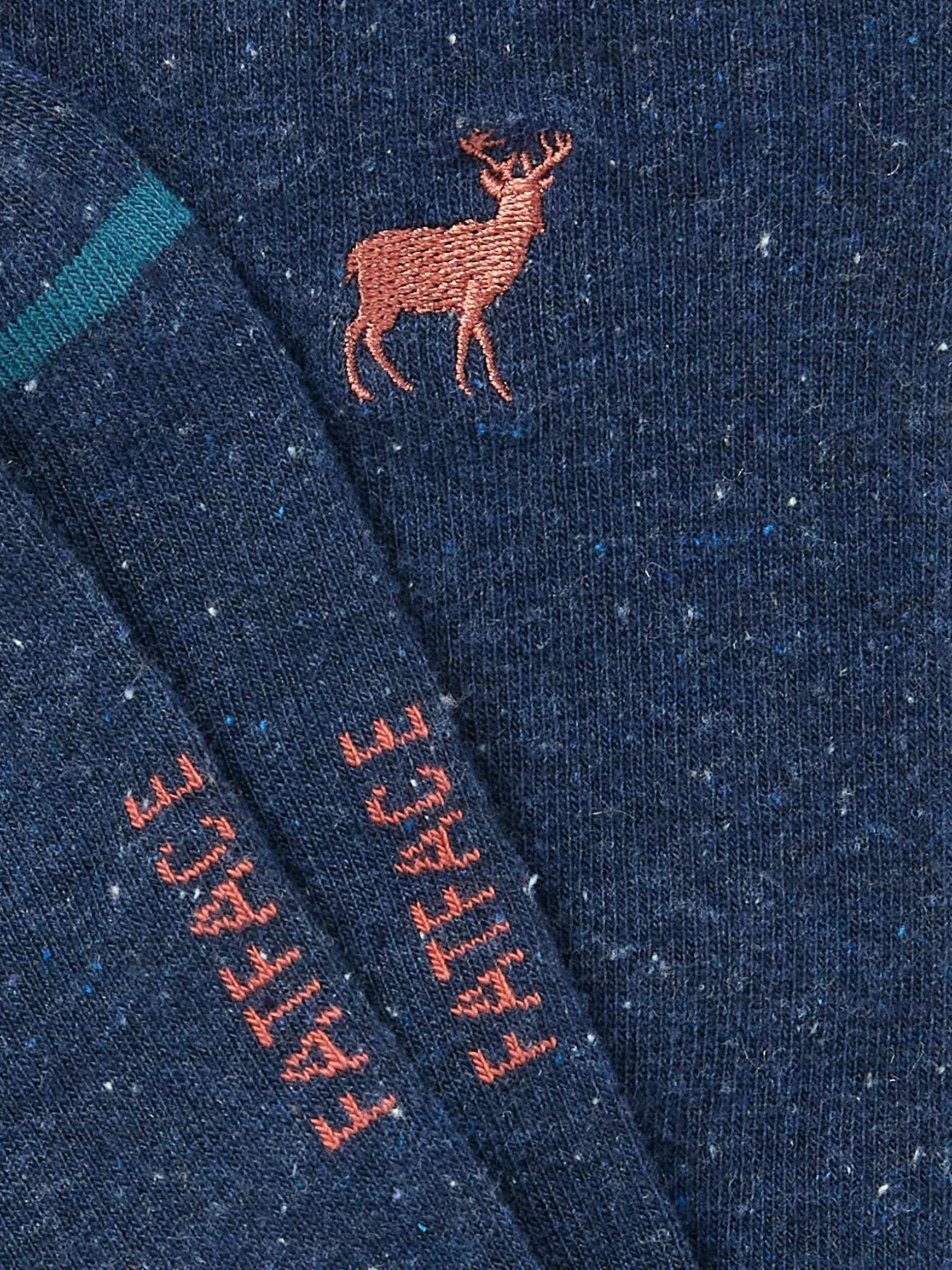 FatFace Men's Socks 1 Pack Blue Stag Discount