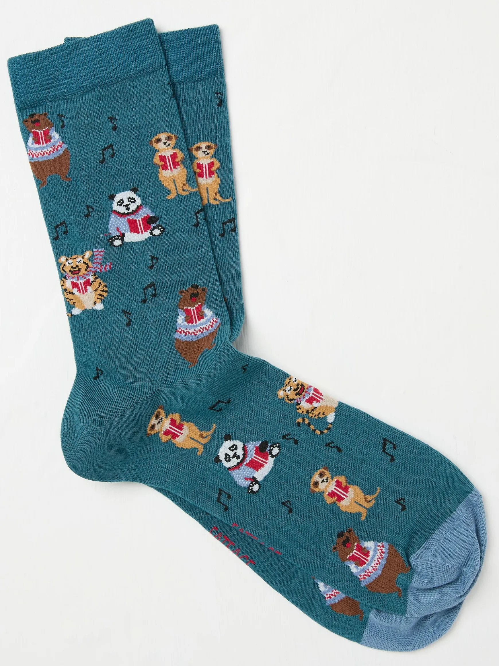 FatFace Singing Animals Socks Blue Teal Best