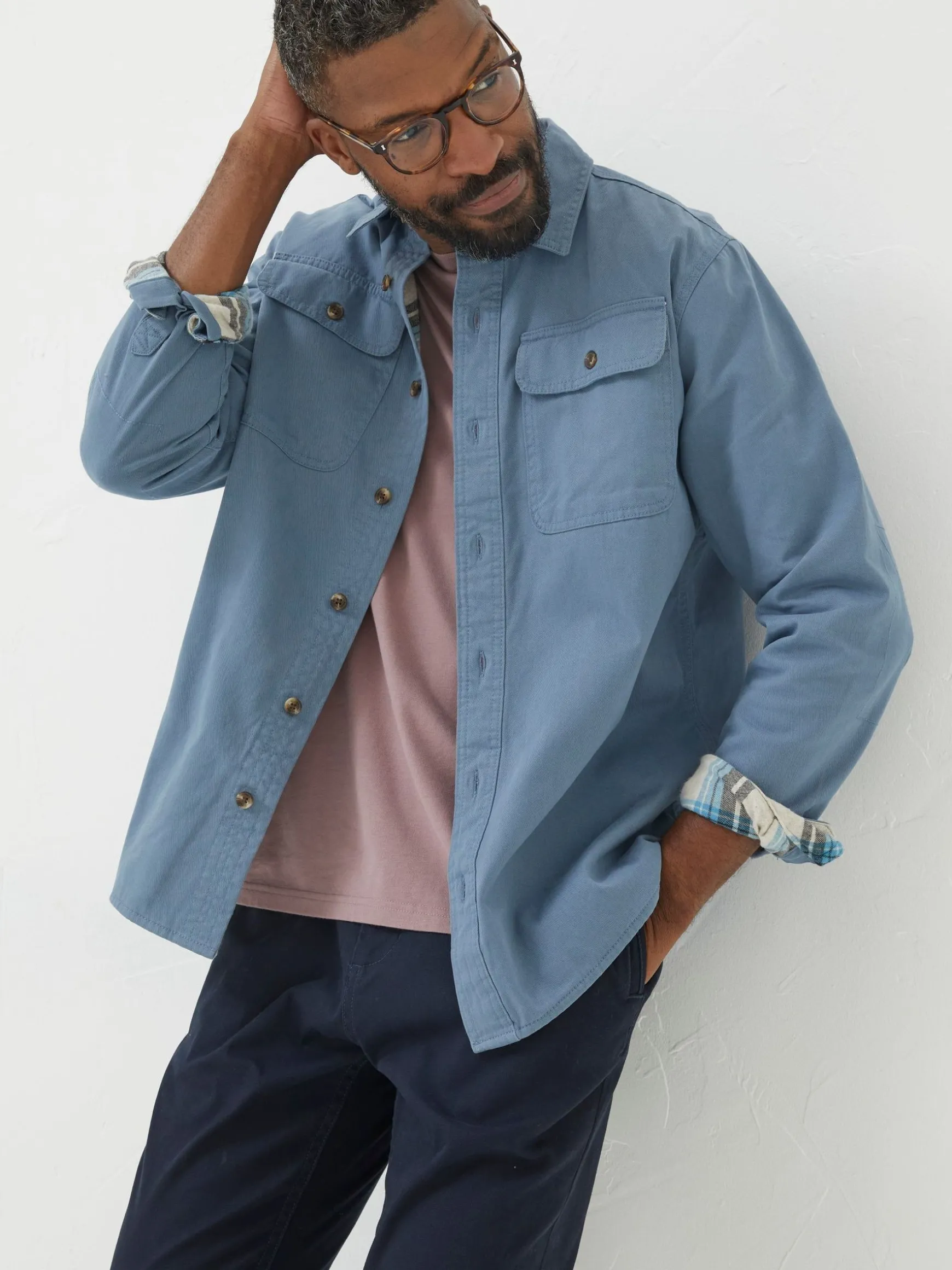 FatFace Walcot Overshirt Blue Online