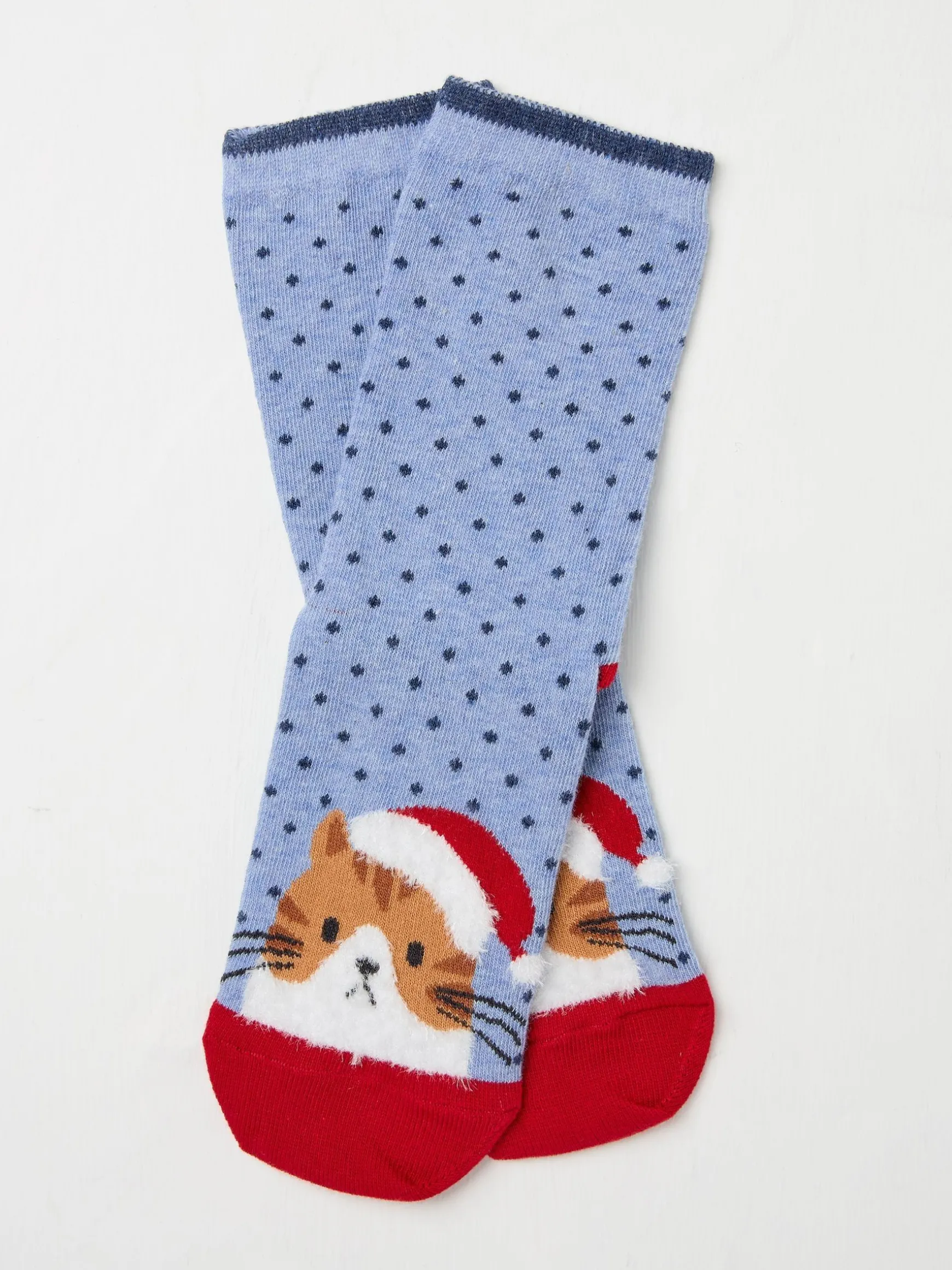 FatFace Womens Cat In A Hat Socks 1 Pack Blue New