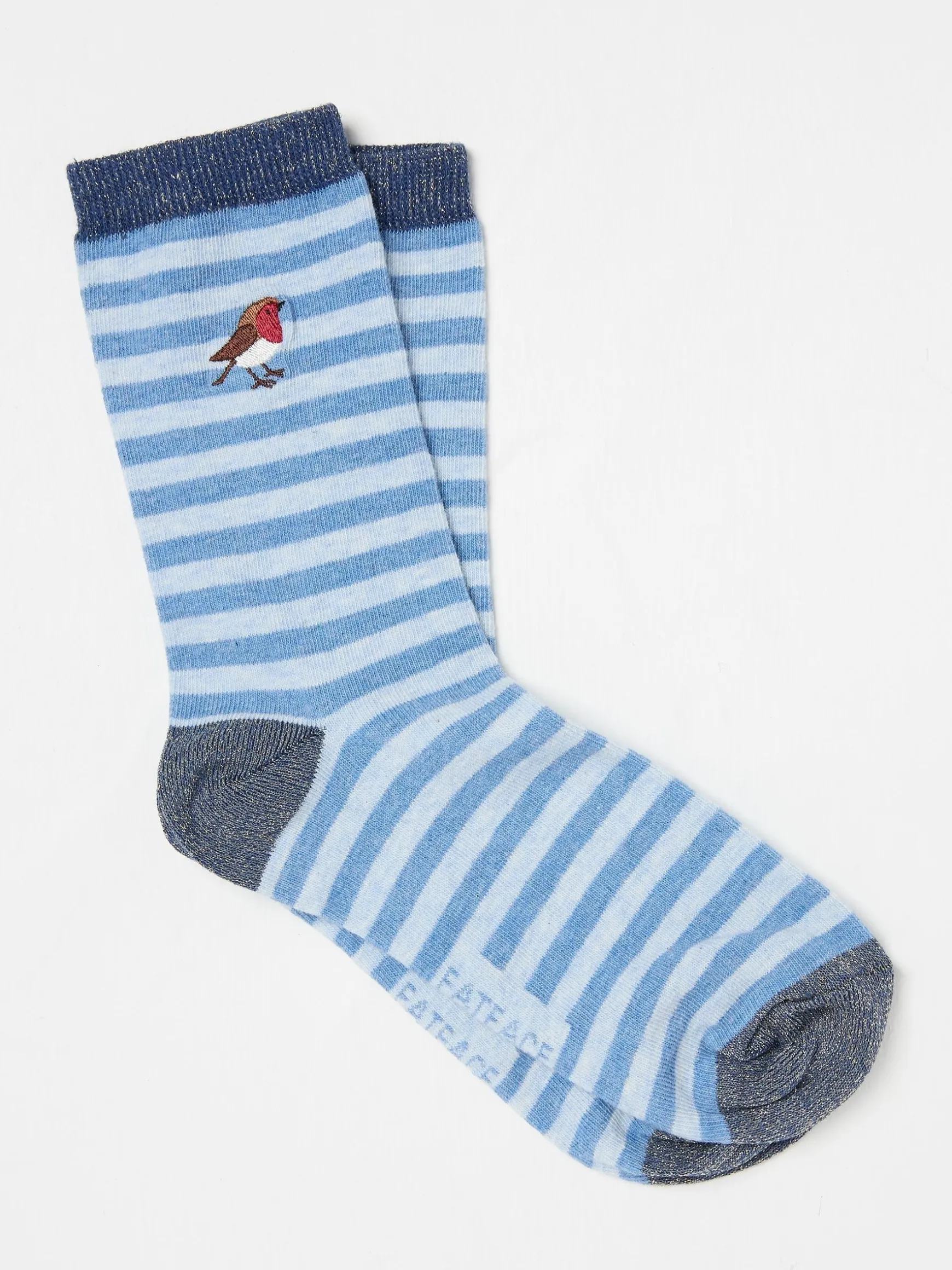 FatFace Womens Stripe Robin Socks 1 Pack Blue Hot