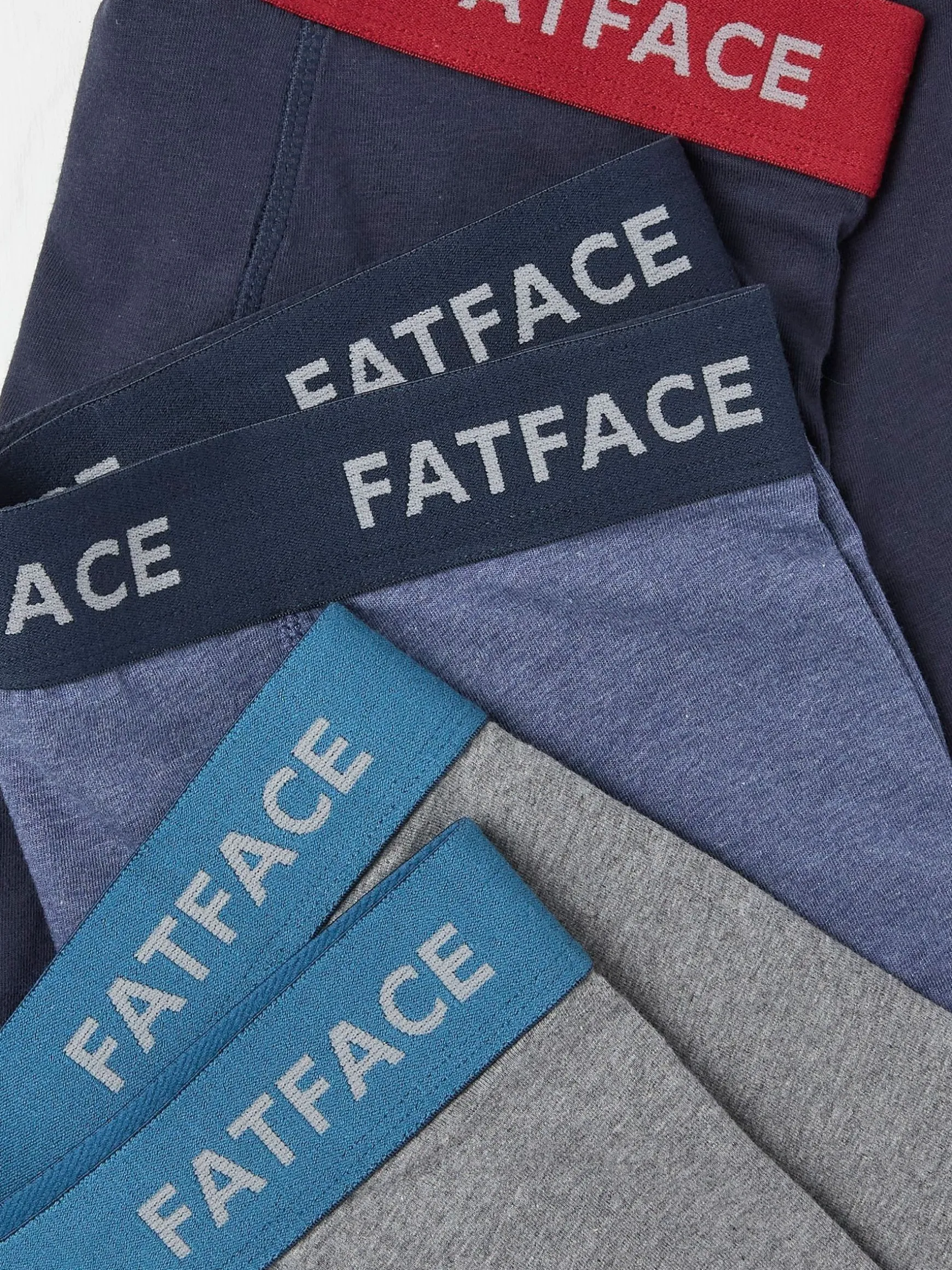 FatFace Cotton Boxers 3 Pack Blue/Grey Clearance