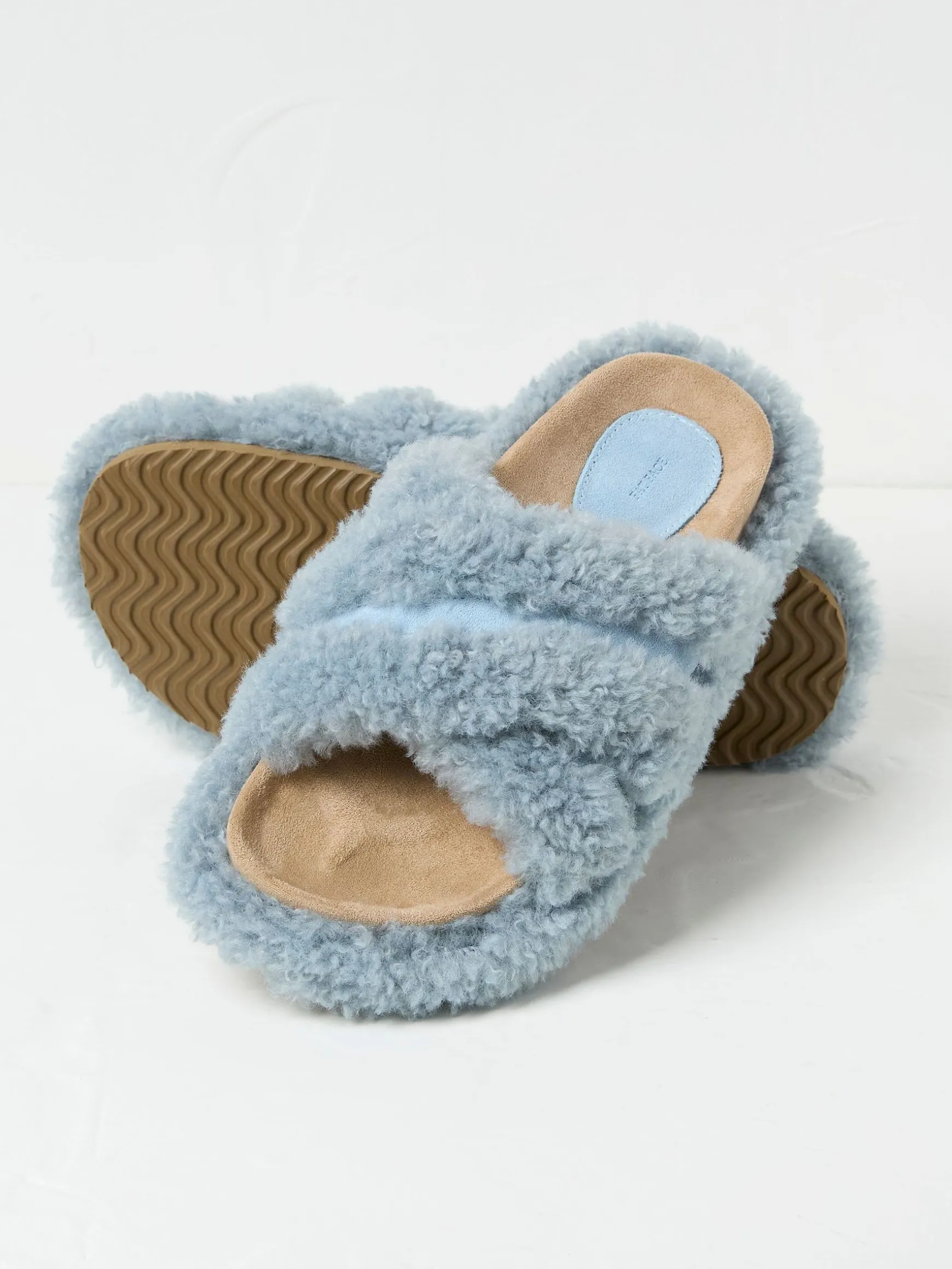 FatFace Borg Crossover Slippers Blue Cheap