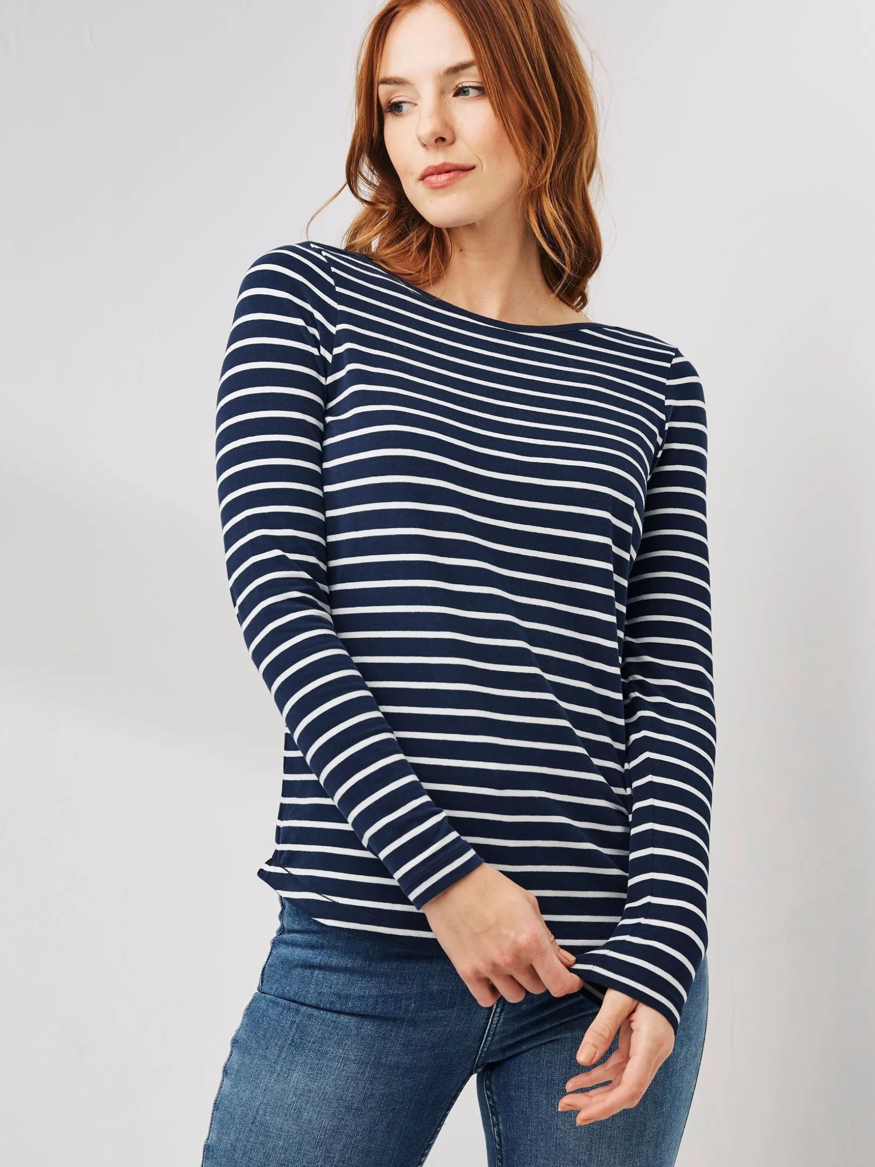 FatFace Breton T-Shirt Navy Blue New