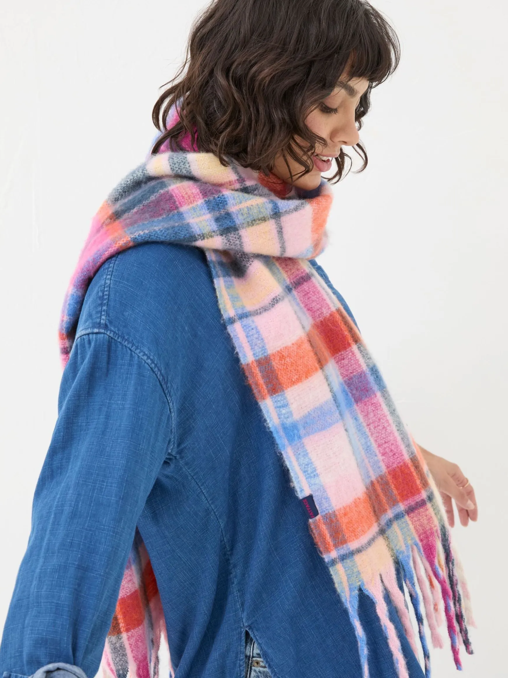 FatFace Bright Check Scarf Multi Best