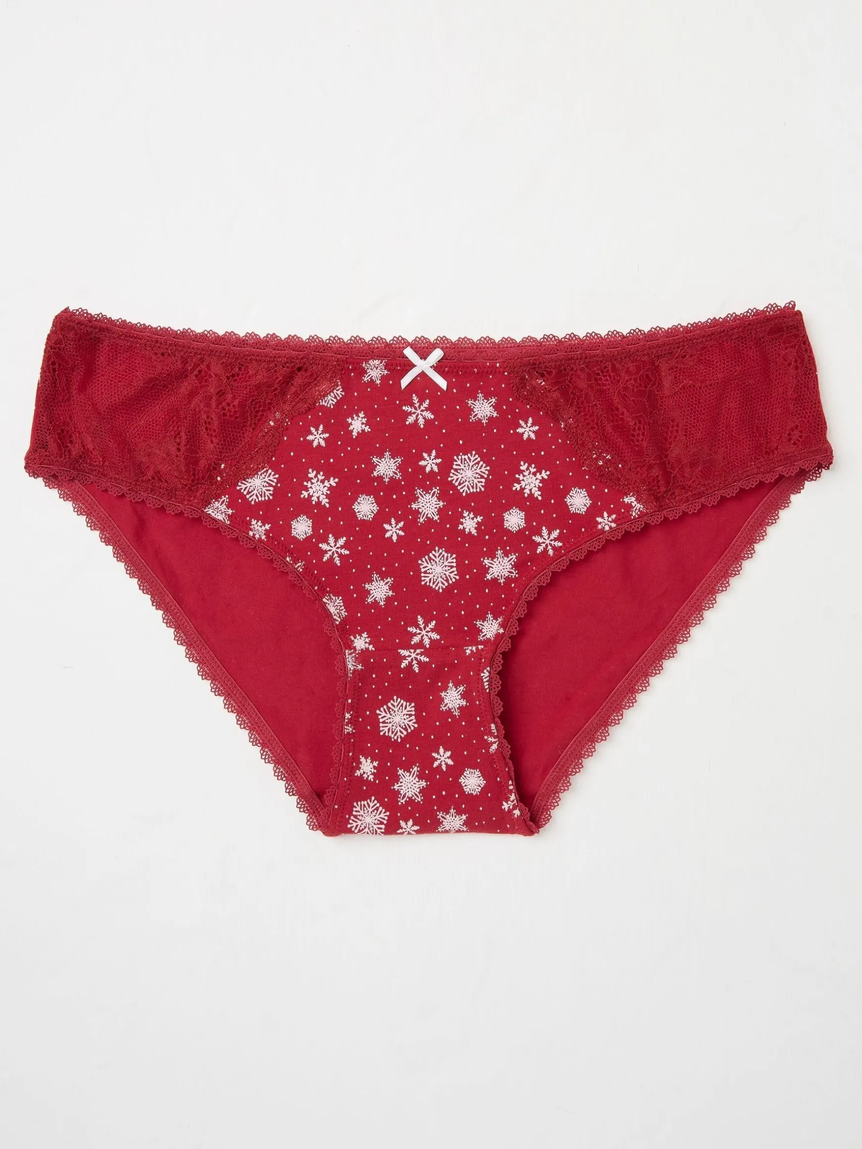 FatFace Snowflake Mini Knickers Bright Red Cheap