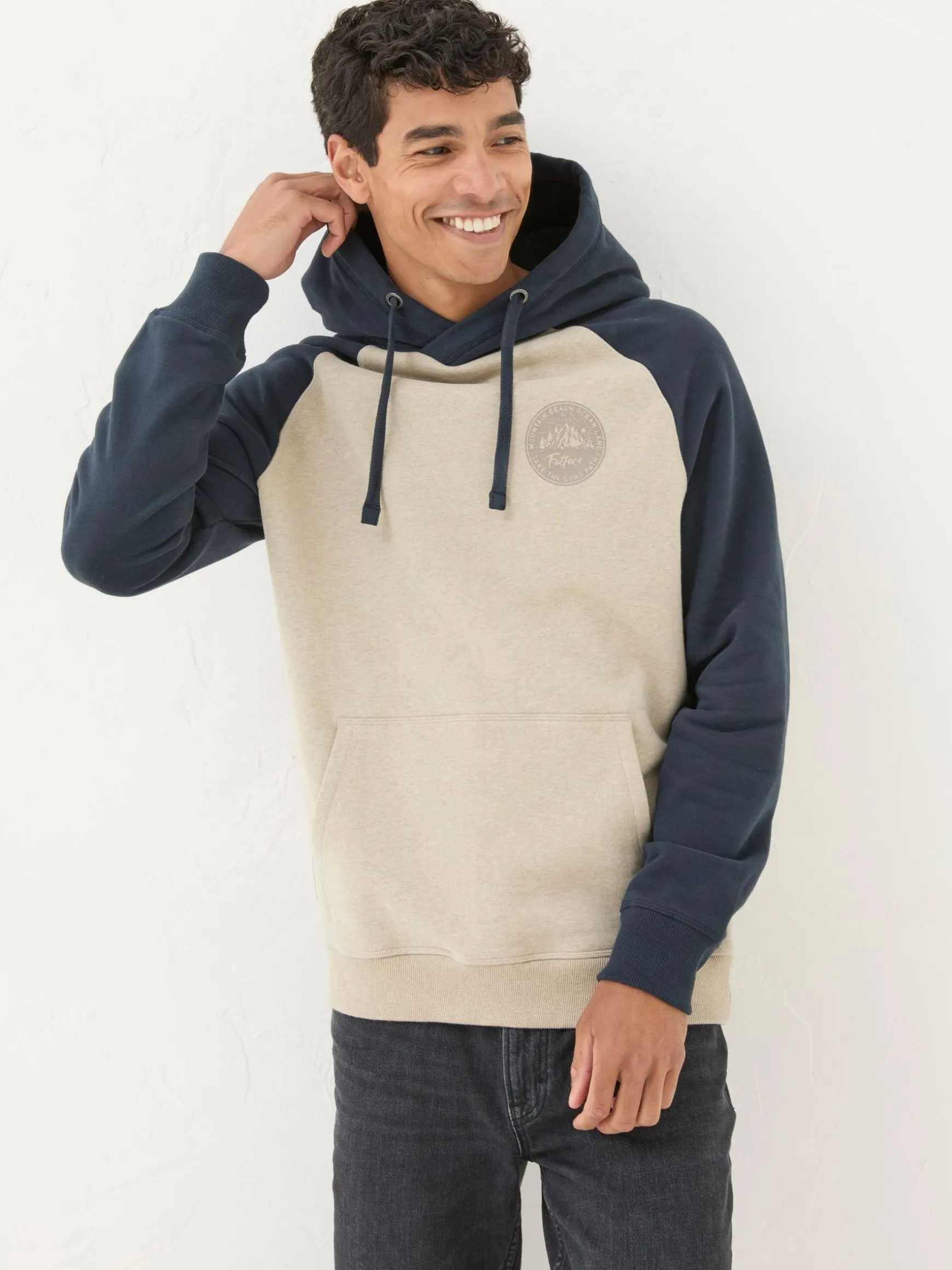 FatFace Brooke Graphic Hoodie Navy Blue Shop