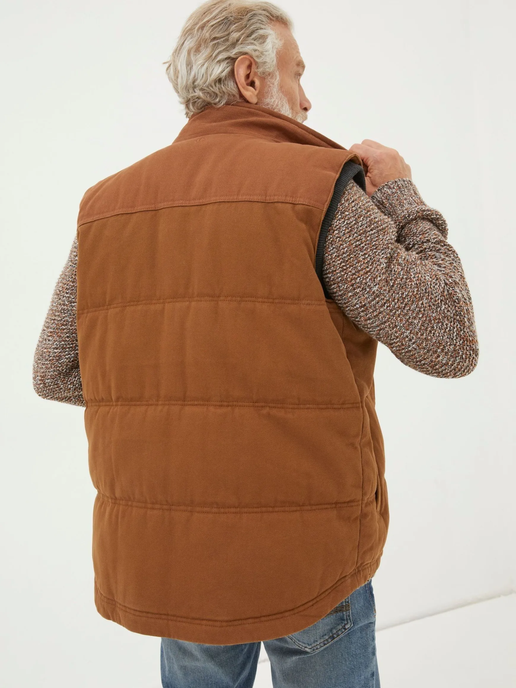 FatFace Canvas Gilet Brown Best