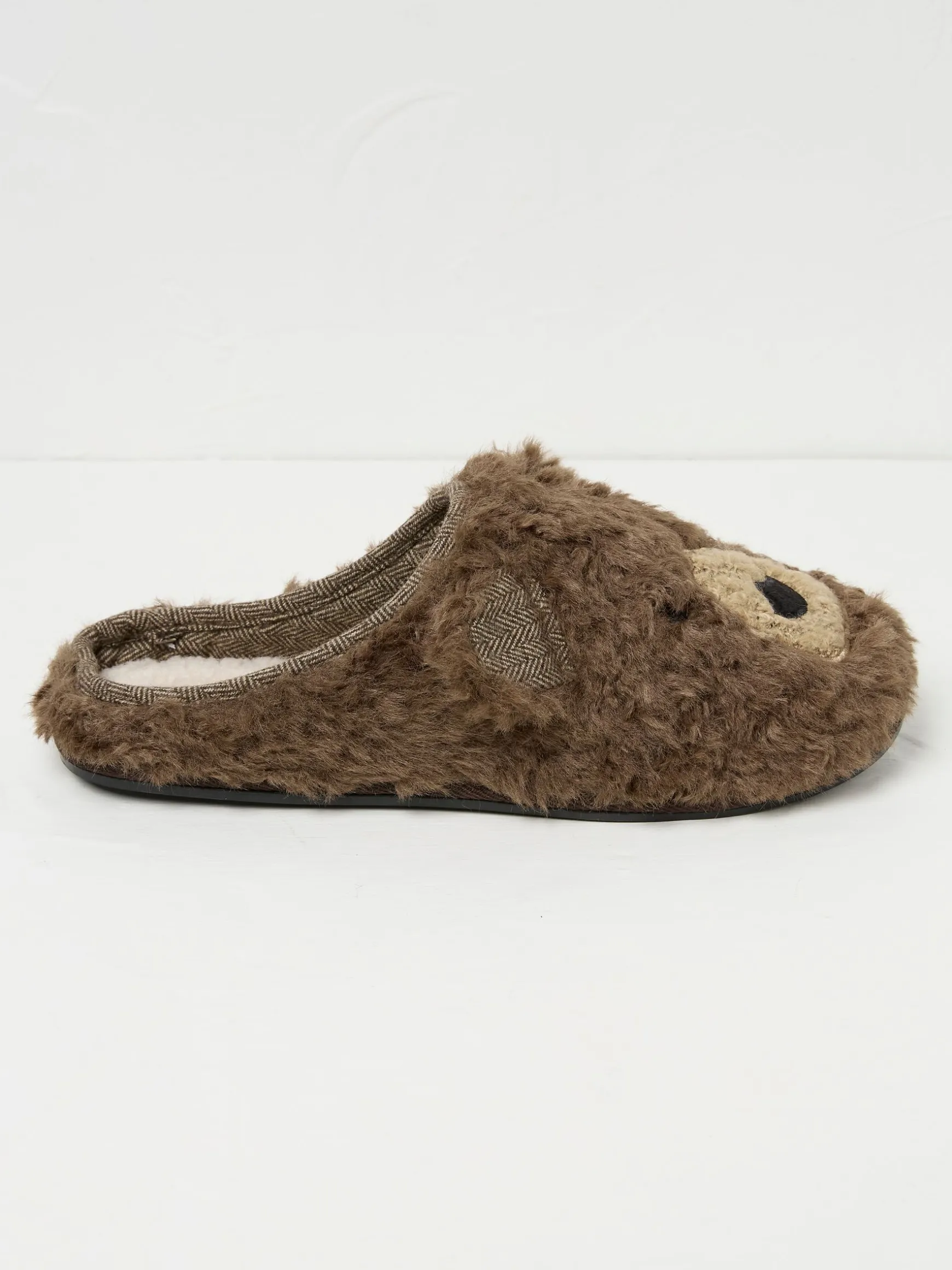 FatFace Grizzly Bear Slippers Brown Clearance