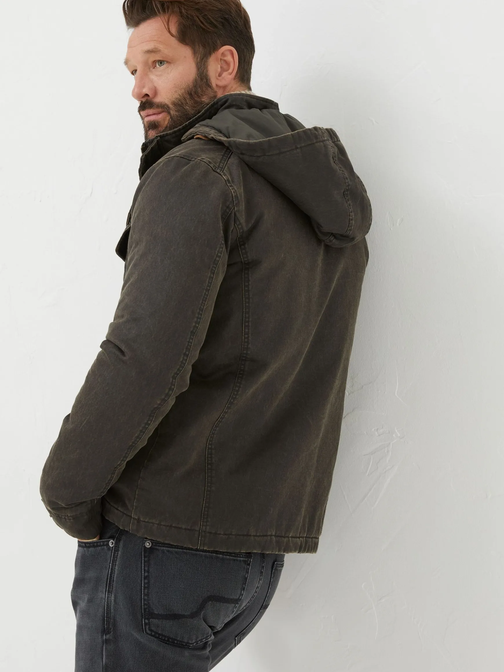 FatFace Hooded Jacket Brown Best Sale