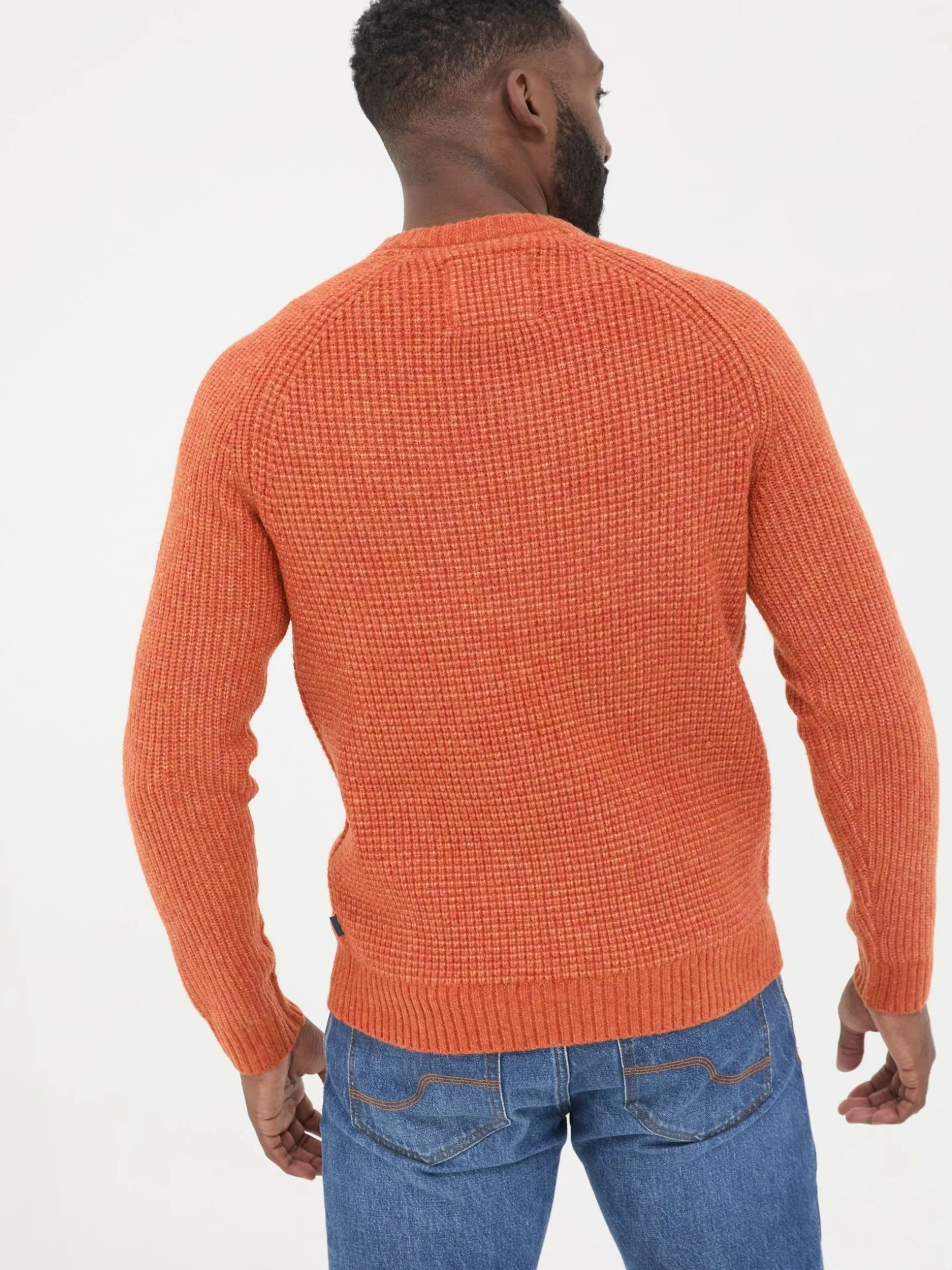 FatFace Calder Crew Neck Jumper Orange Fashion