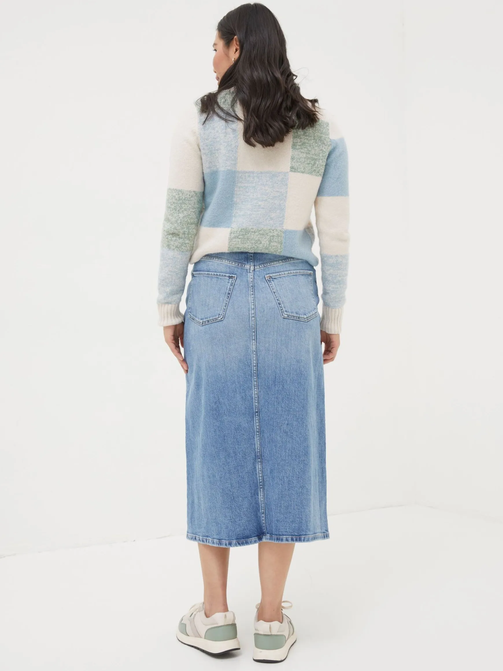 FatFace Carla Denim Midi Skirt Blue Cheap