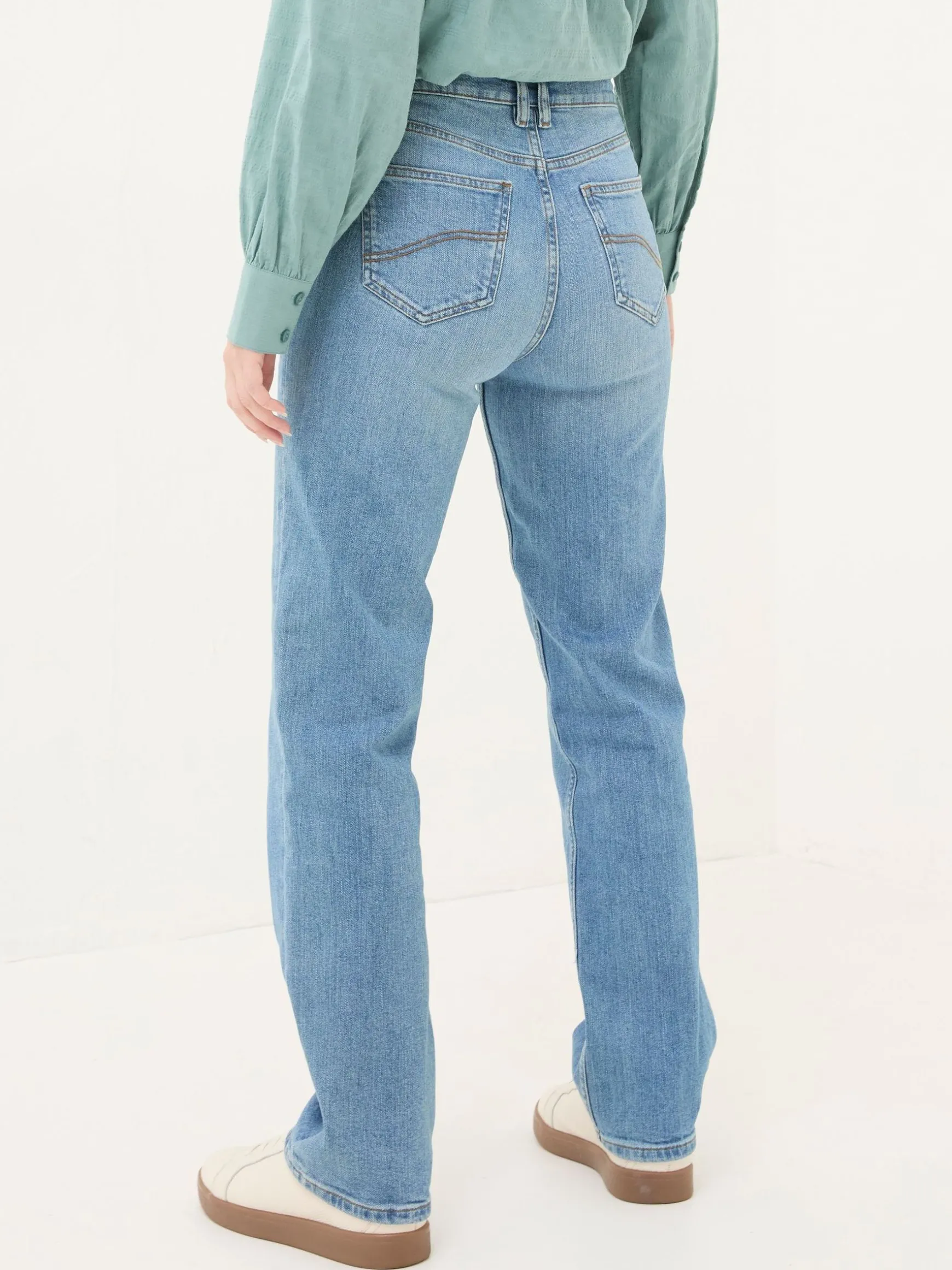 FatFace Carmel Comfort Straight Jeans Light Vintage Blue Sale