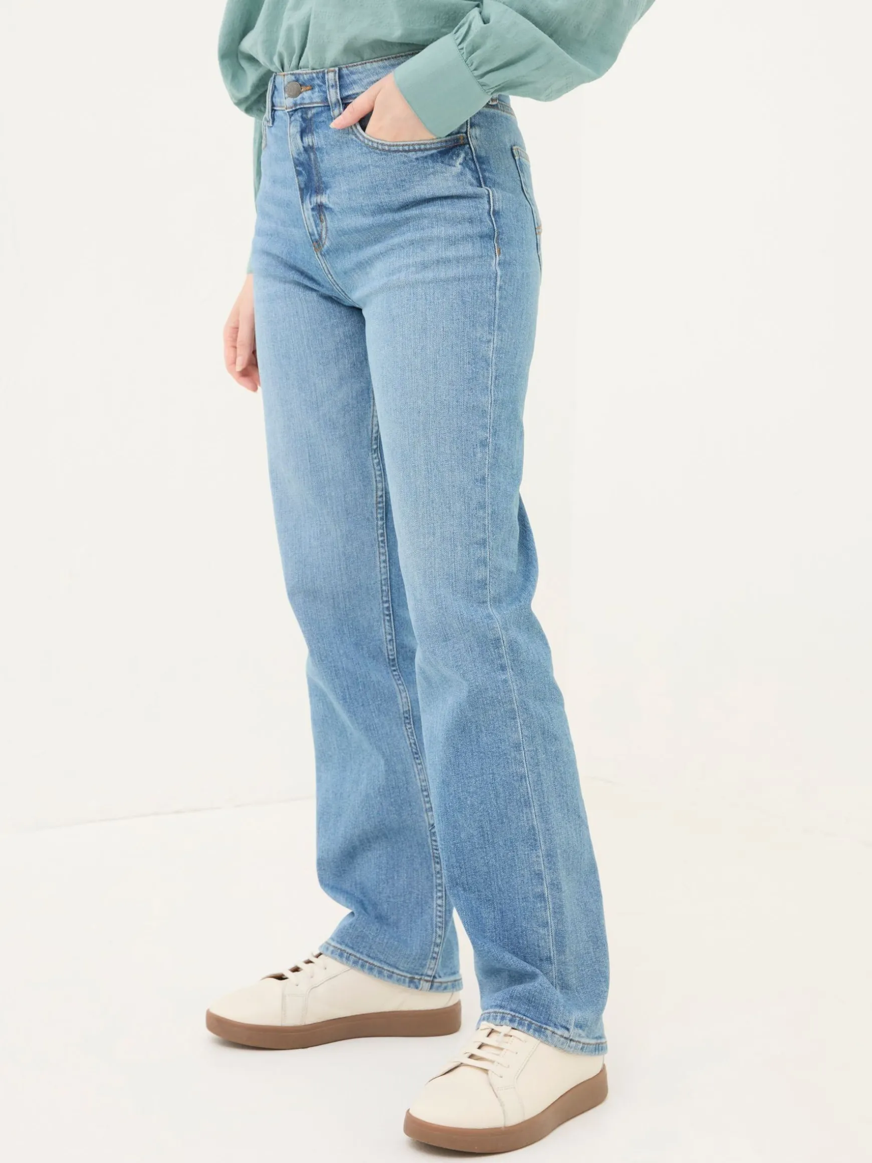 FatFace Carmel Comfort Straight Jeans Light Vintage Blue Sale