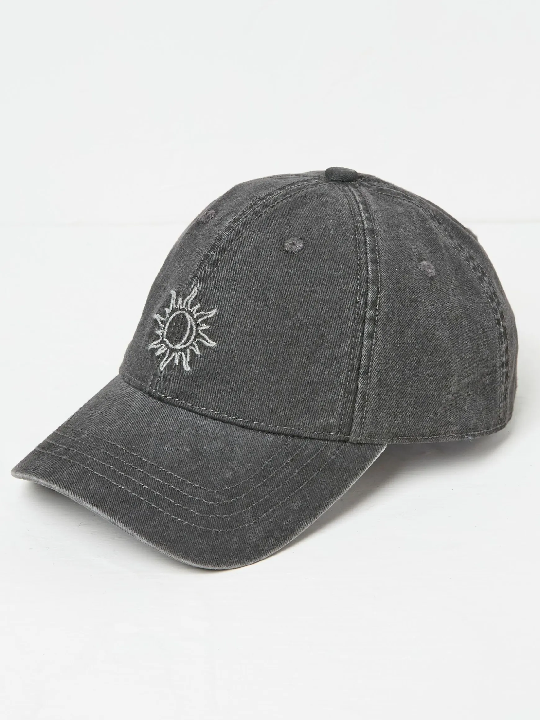 FatFace Embroidered Sun Cap Charcoal Grey Clearance