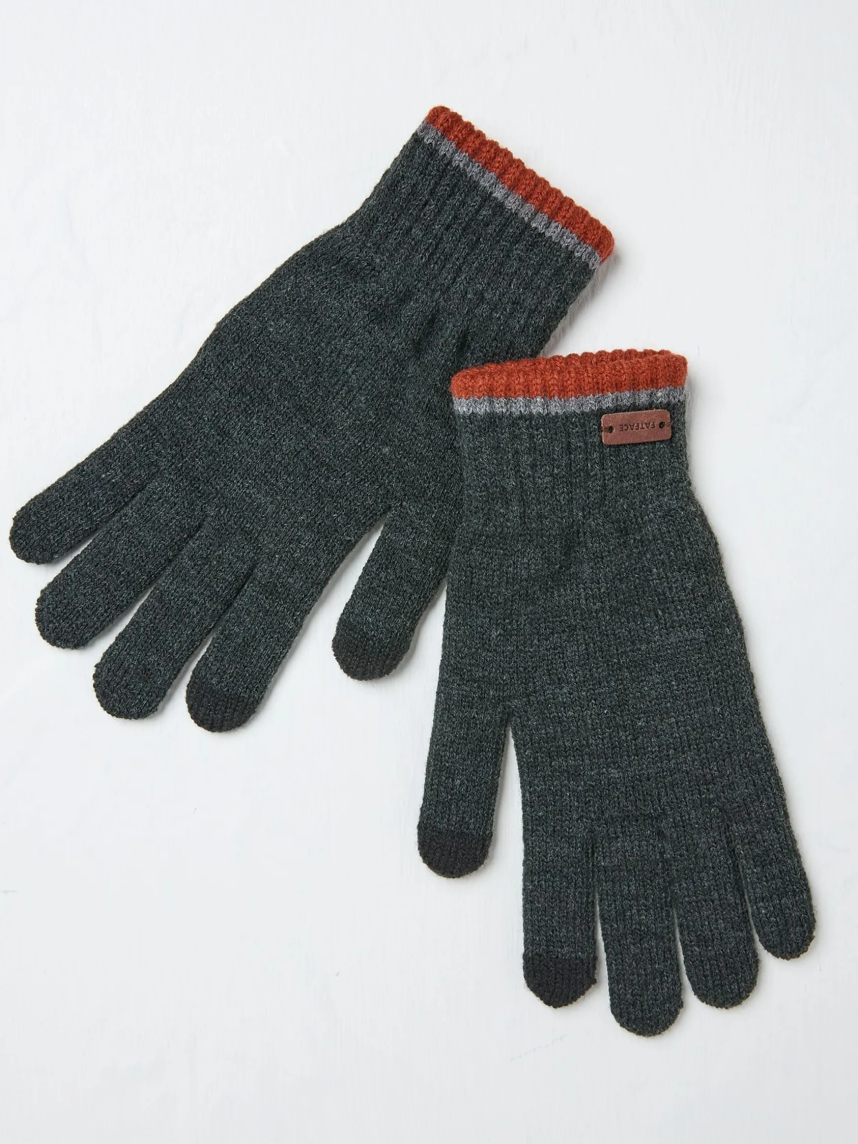 FatFace Lewis Touchscreen Gloves Charcoal Grey Discount