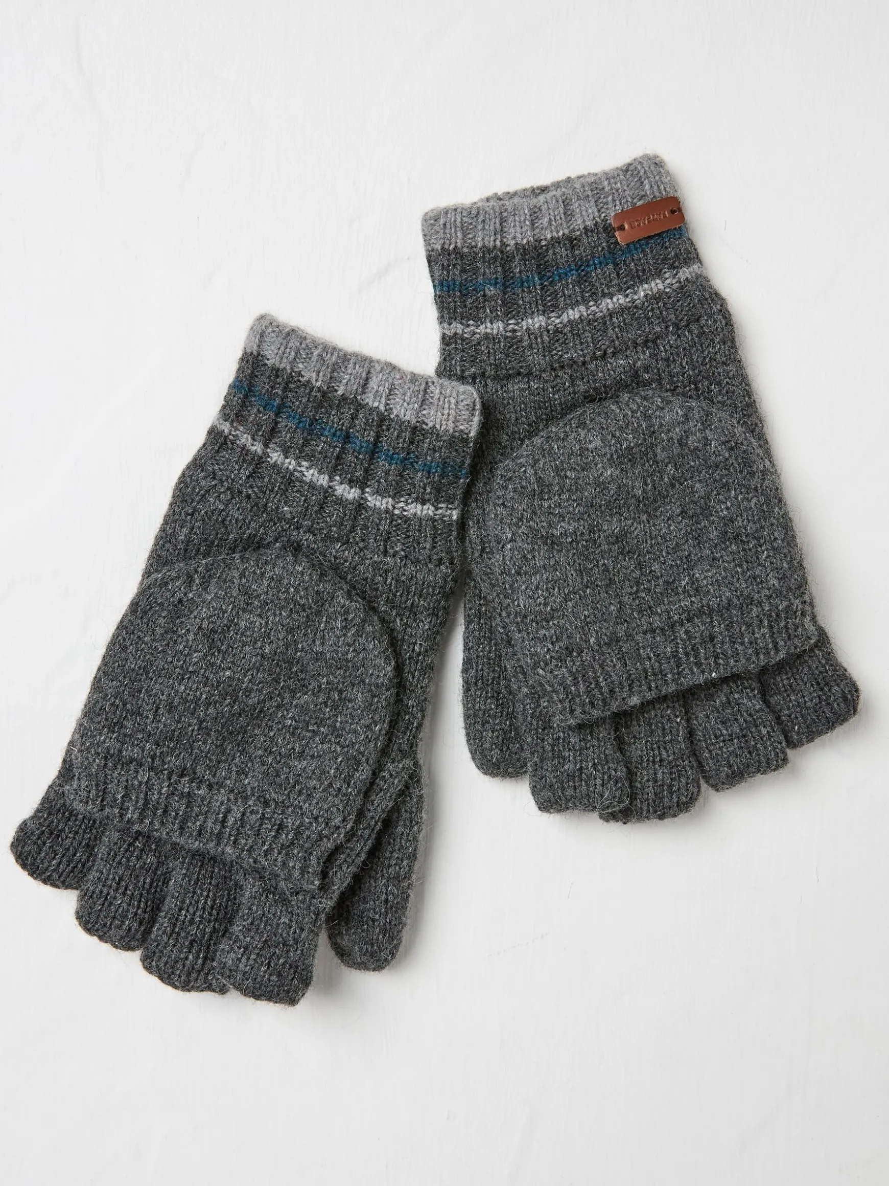 FatFace Overflap Gloves Charcoal Grey Online