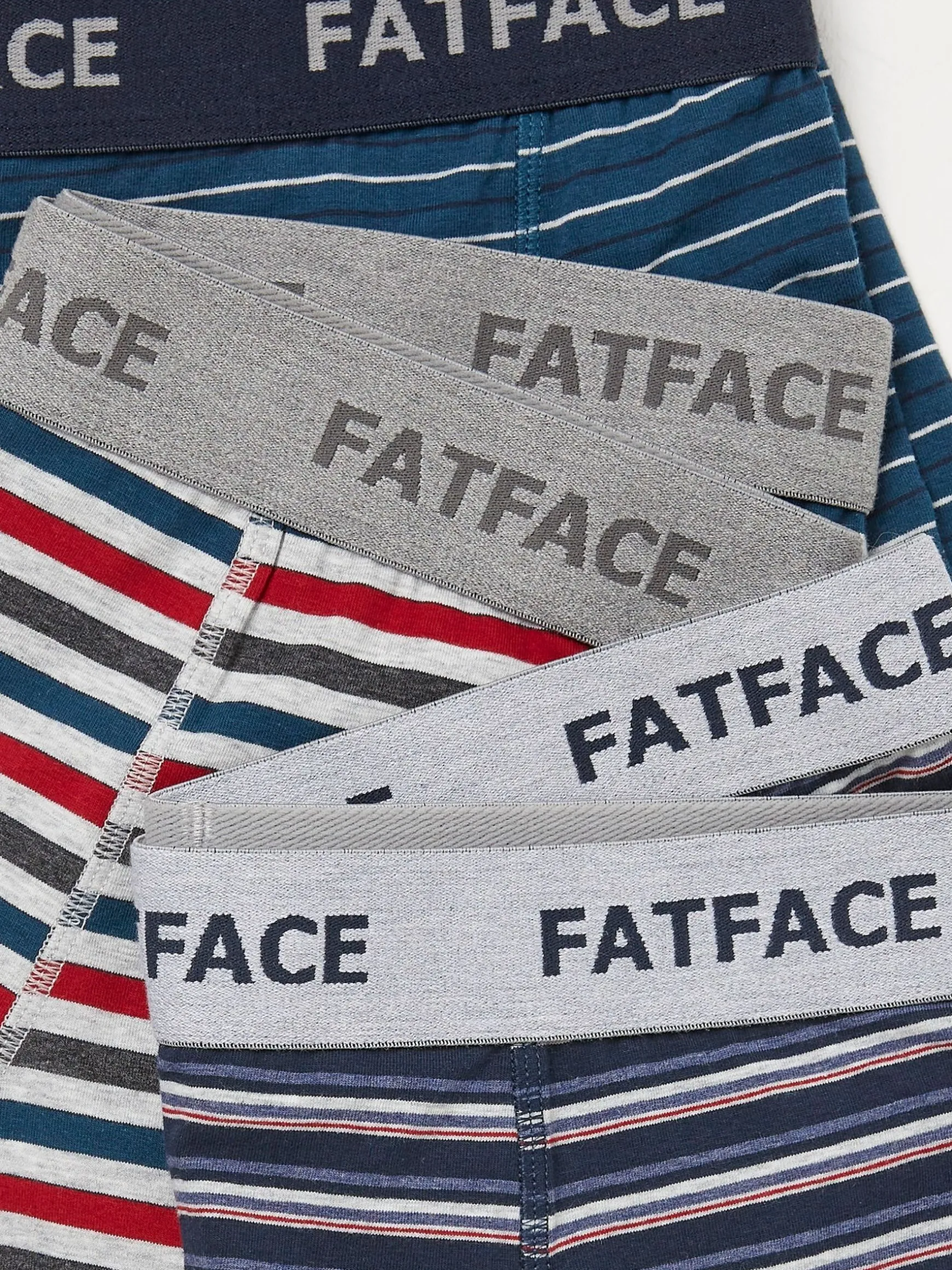 FatFace Chesil Cotton Boxers 3 Pack Blue Stripe Fashion