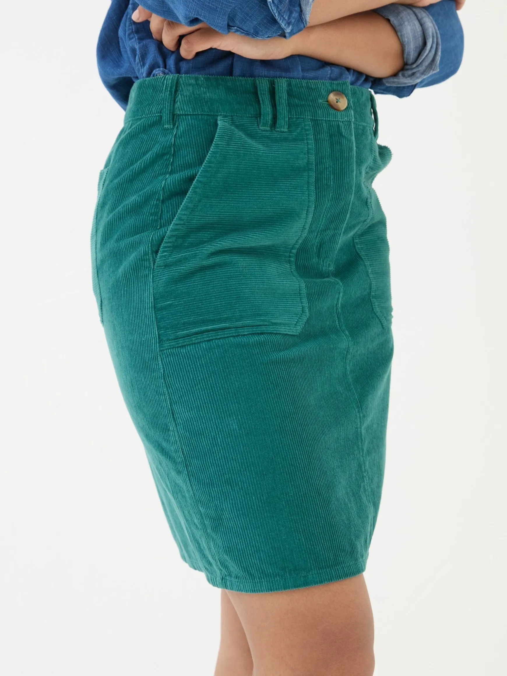 FatFace Chesil Cord Skirt Green Shop