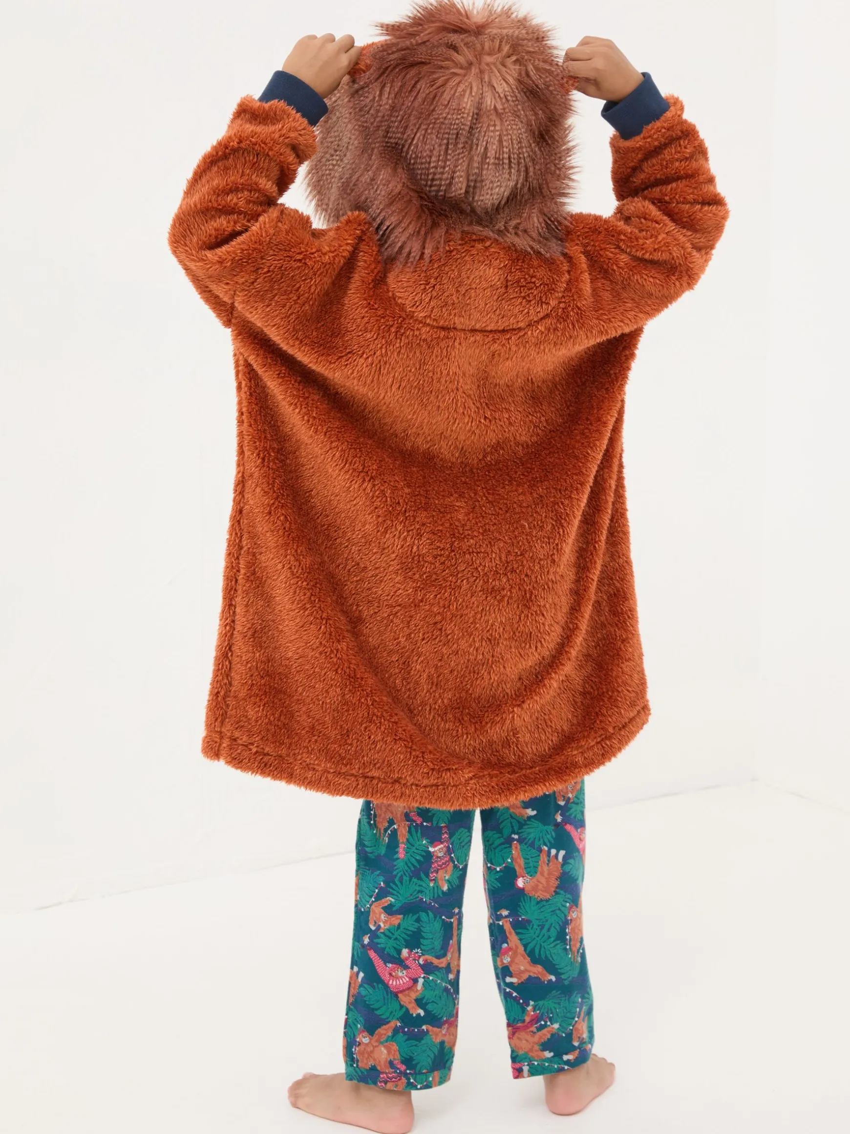 FatFace Oversized Orangutan Hoodie Chestnut Brown Sale