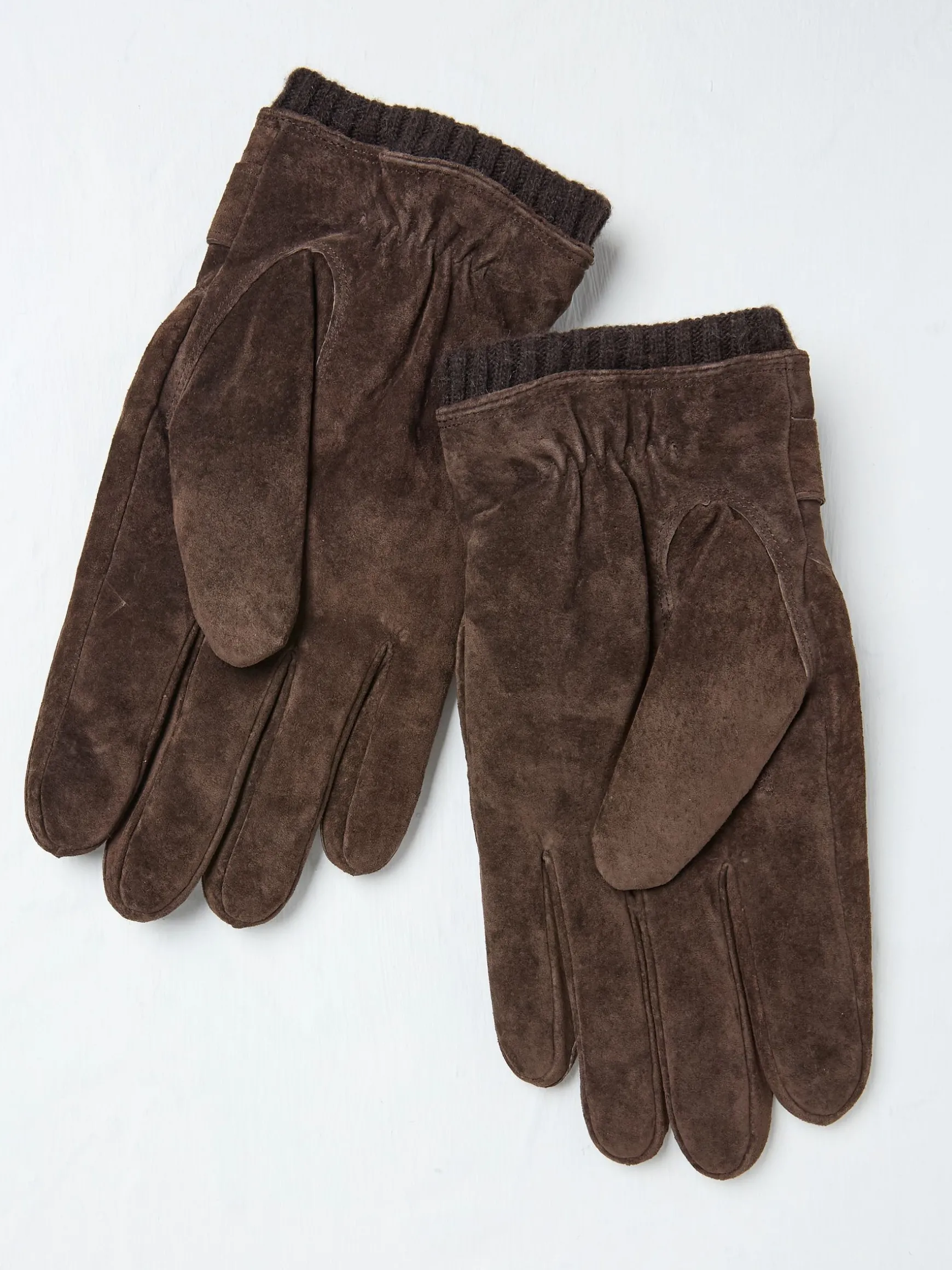 FatFace Suede Gloves Chocolate Brown Hot