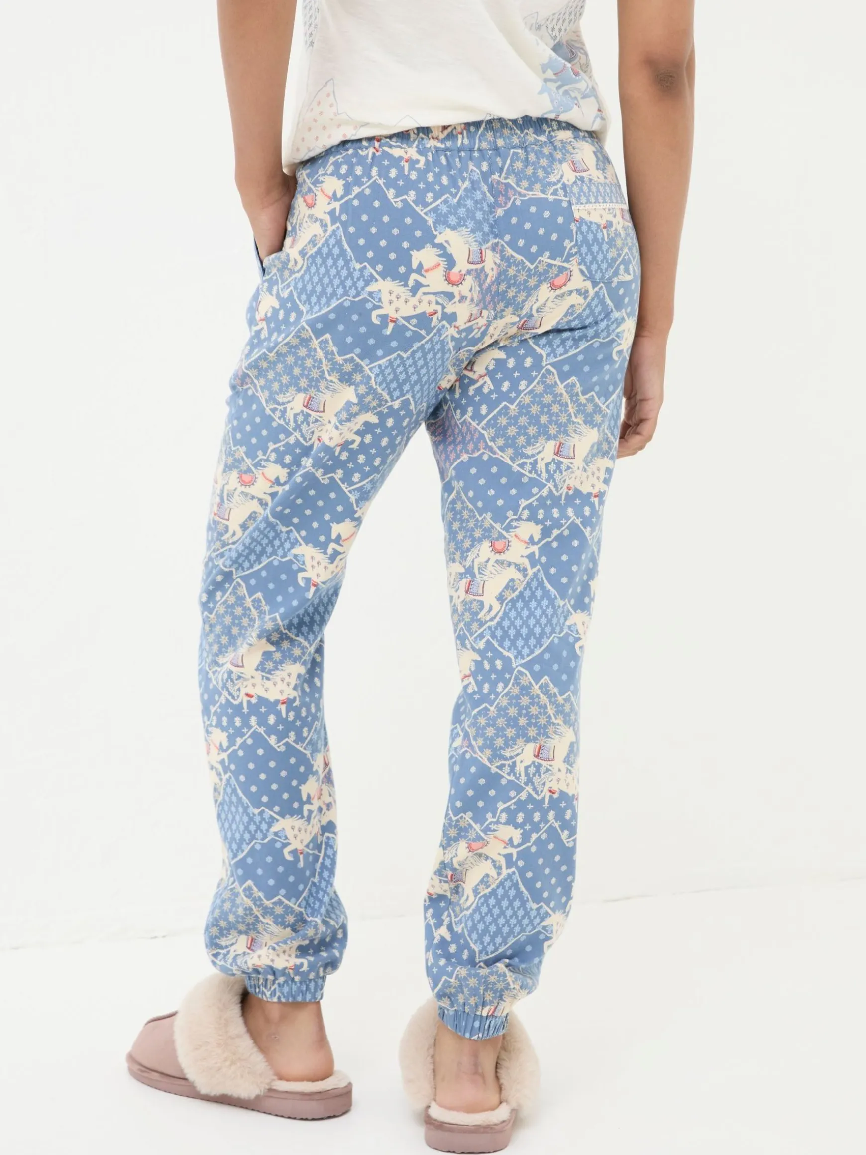 FatFace Cora Pyjama Bottoms Blue Horse Online