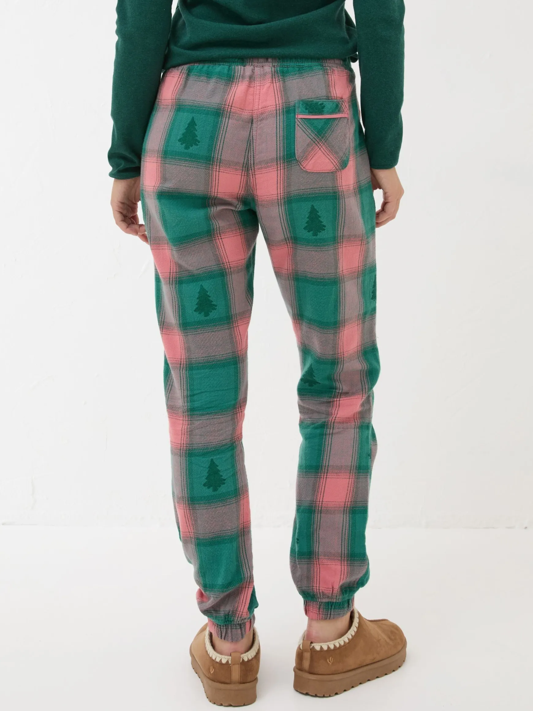 FatFace Cora Christmas Tree Jacquard Pyjama Bottoms Green Outlet