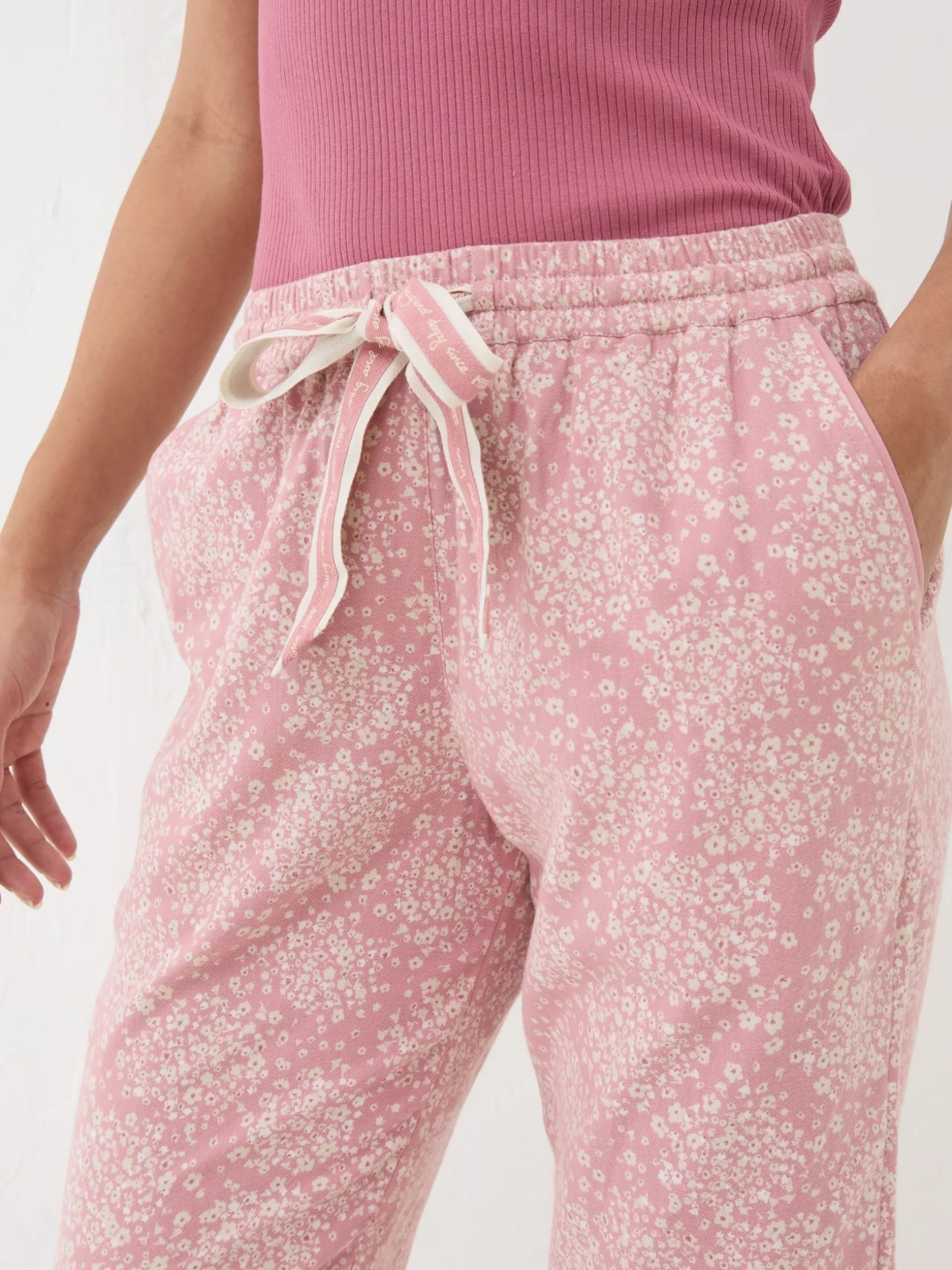 FatFace Cora Floral 100% Cotton Pyjama Bottoms Pink New