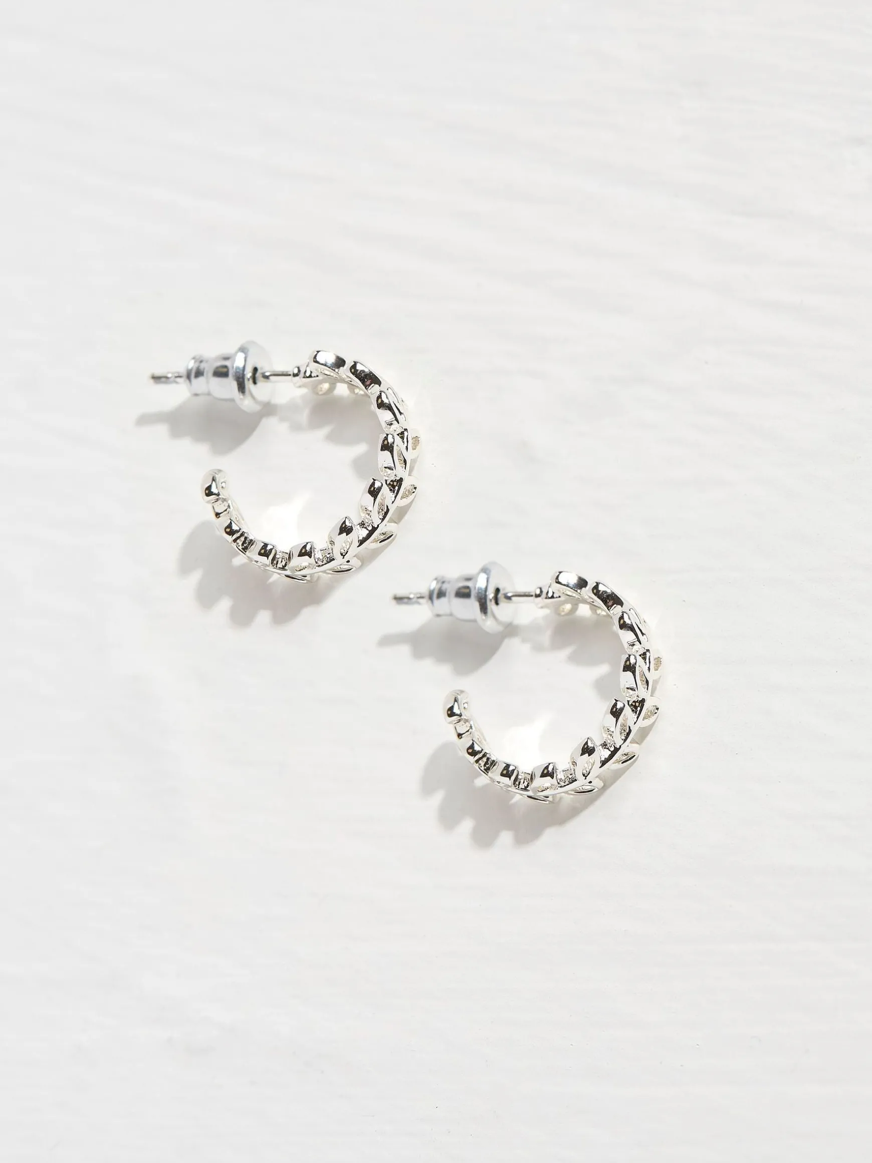 FatFace Daisy Tone Hoops Earrings Silver Tone Best Sale