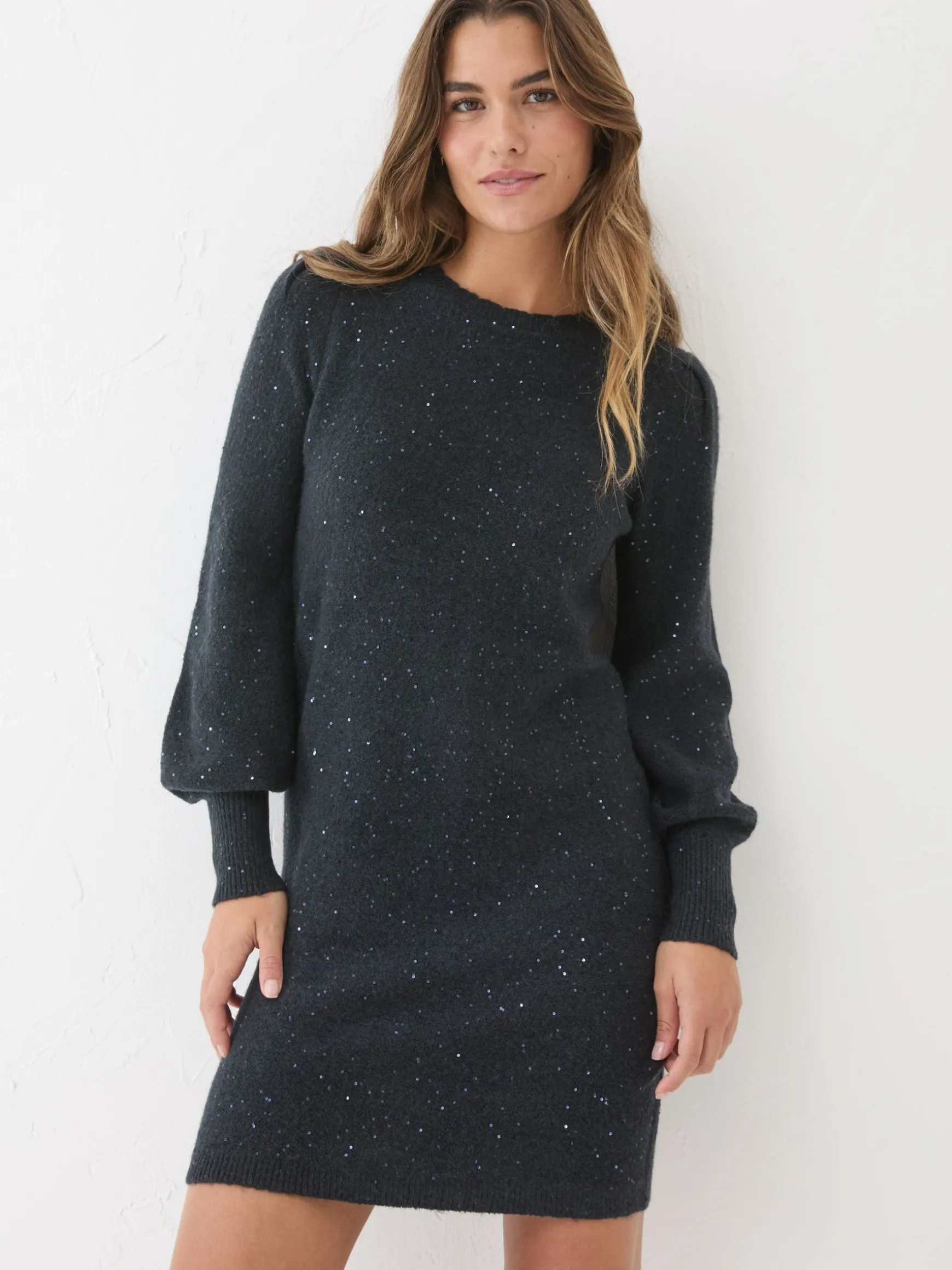 FatFace Eden Knit Dress Dark Navy Best Sale