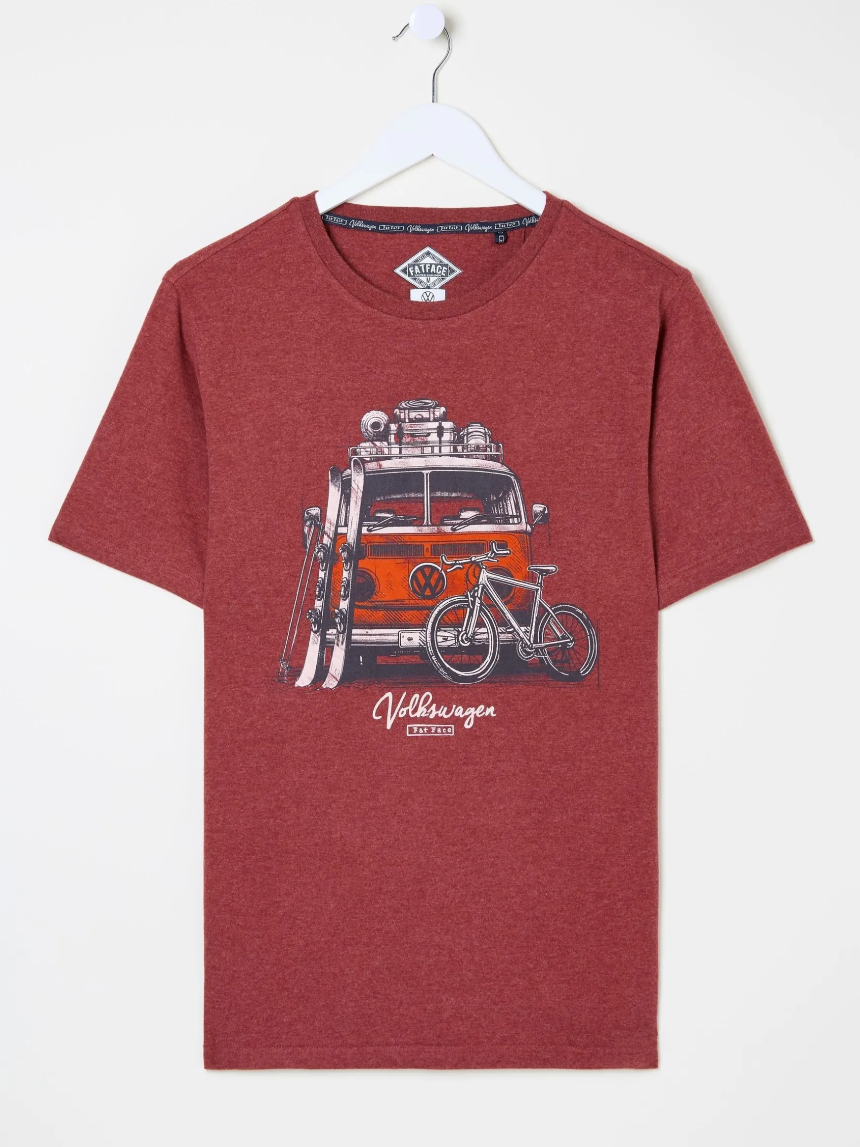 FatFace Camper T-Shirt Dark Red Shop