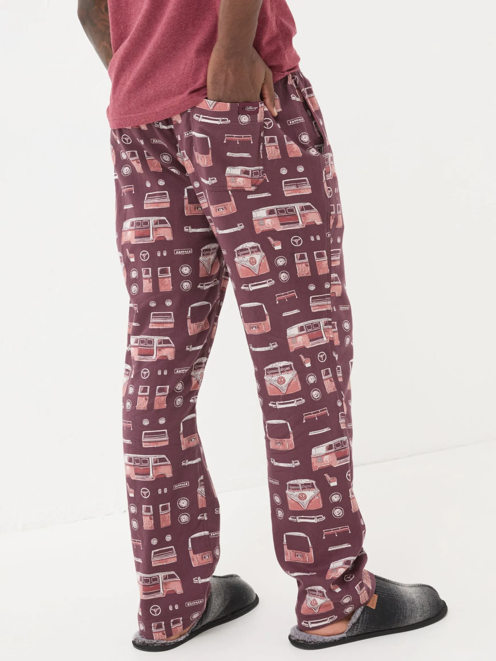 FatFace VW Print Pyjama Bottoms Dark Red Store