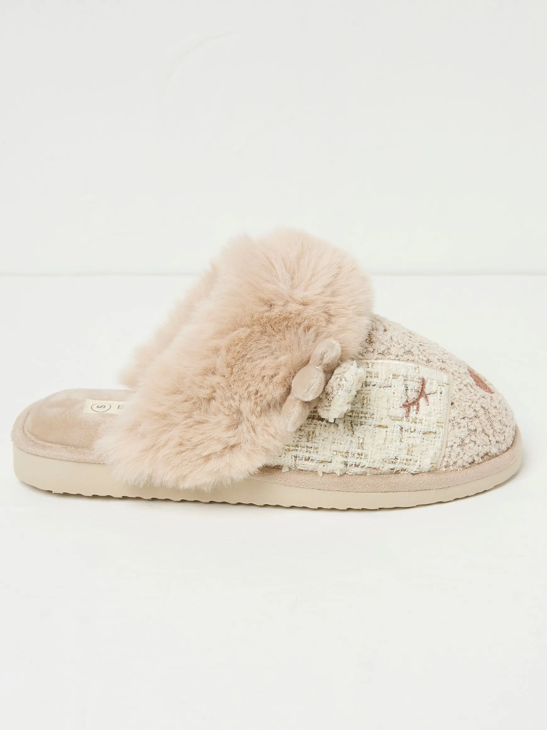 FatFace Delilah Deer Slippers Ivory Cheap