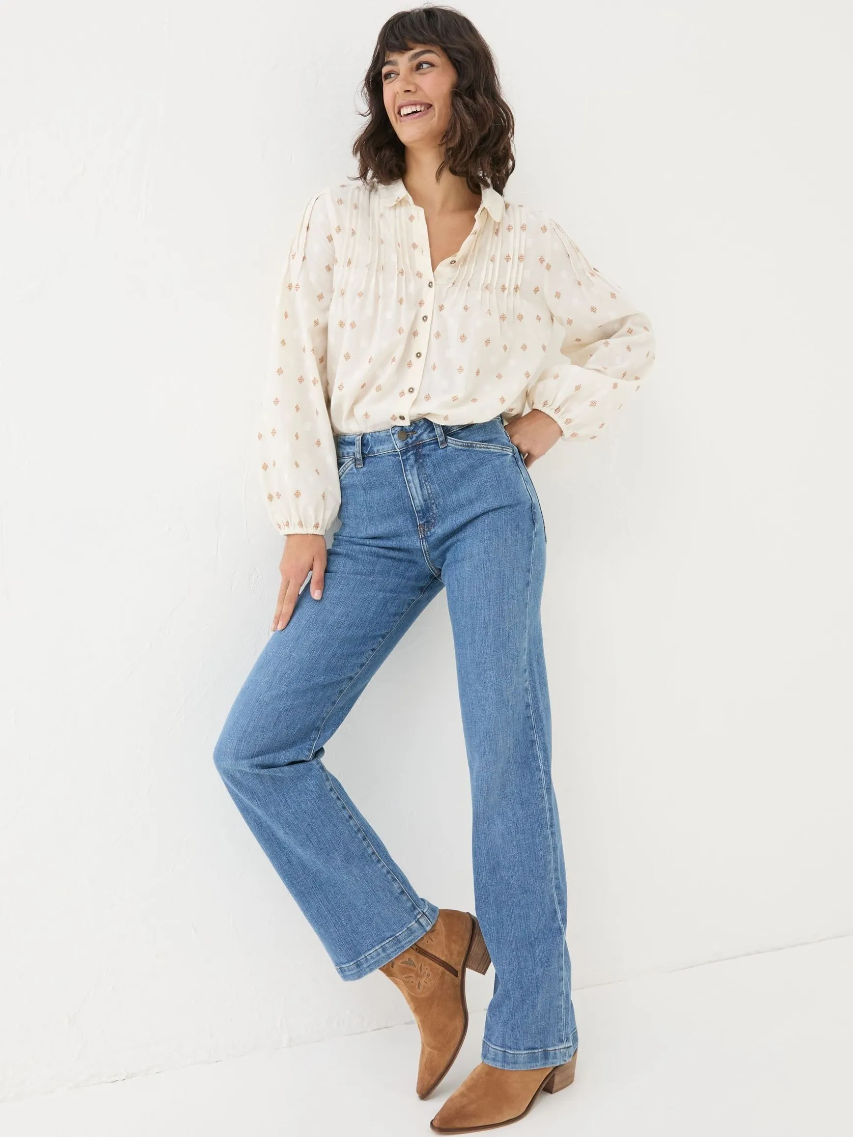 FatFace Elise Wide Leg Jeans Denim Vintage Cheap