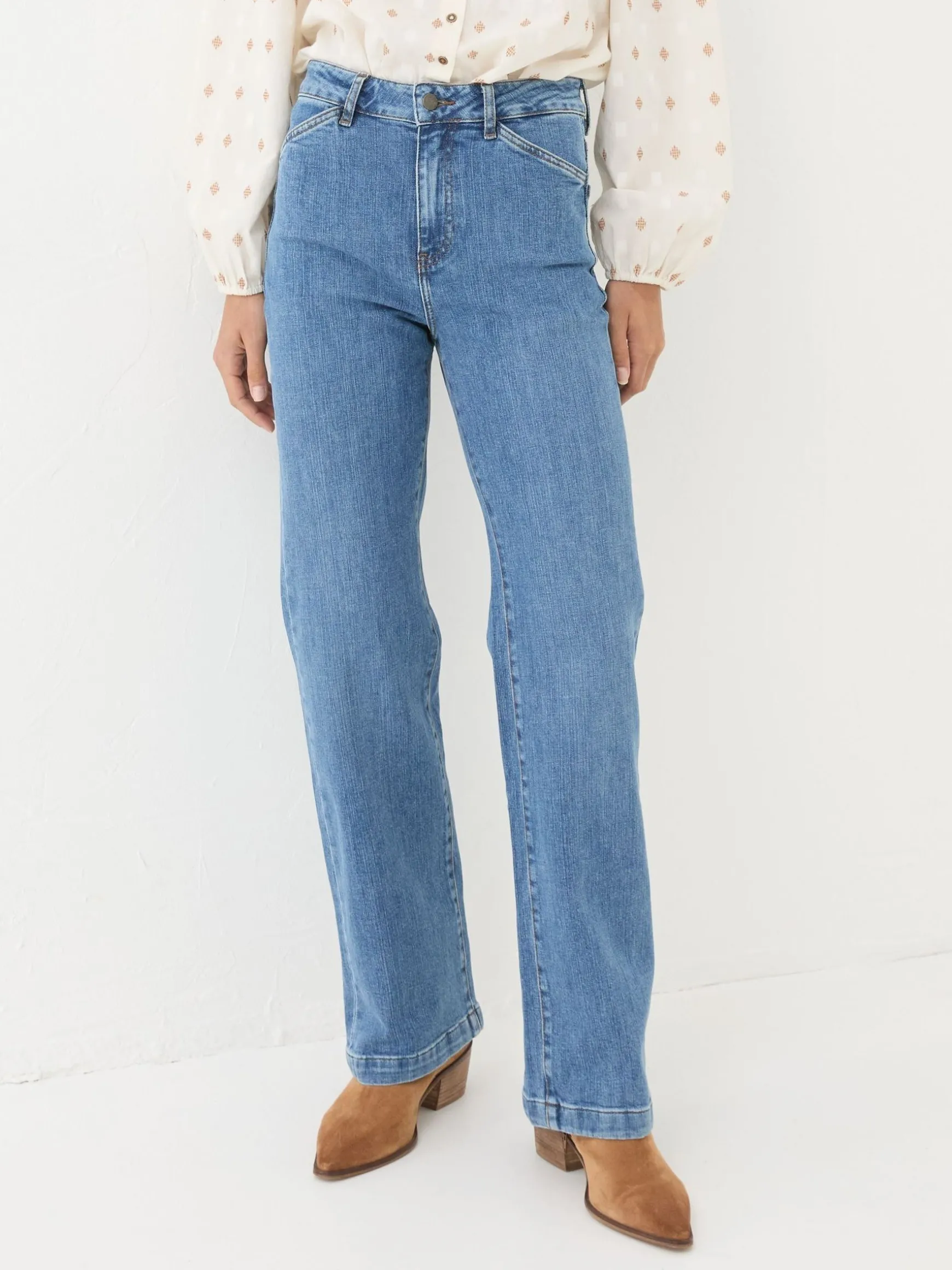 FatFace Elise Wide Leg Jeans Denim Vintage Cheap