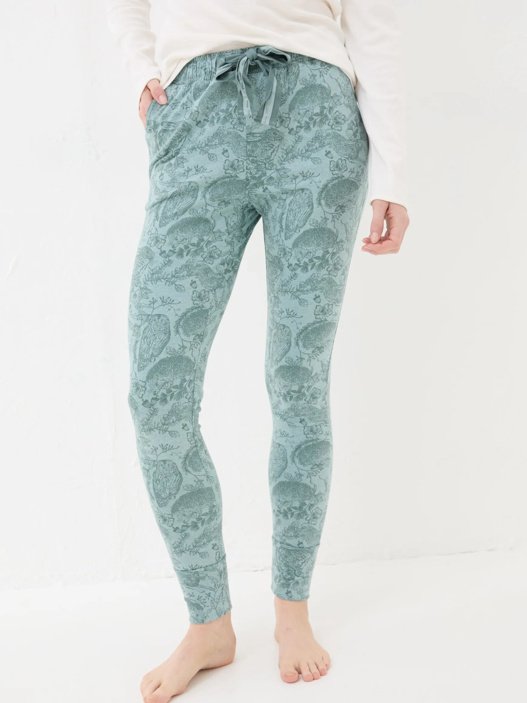 FatFace Ellie Woodland Leggings Teal Green Outlet