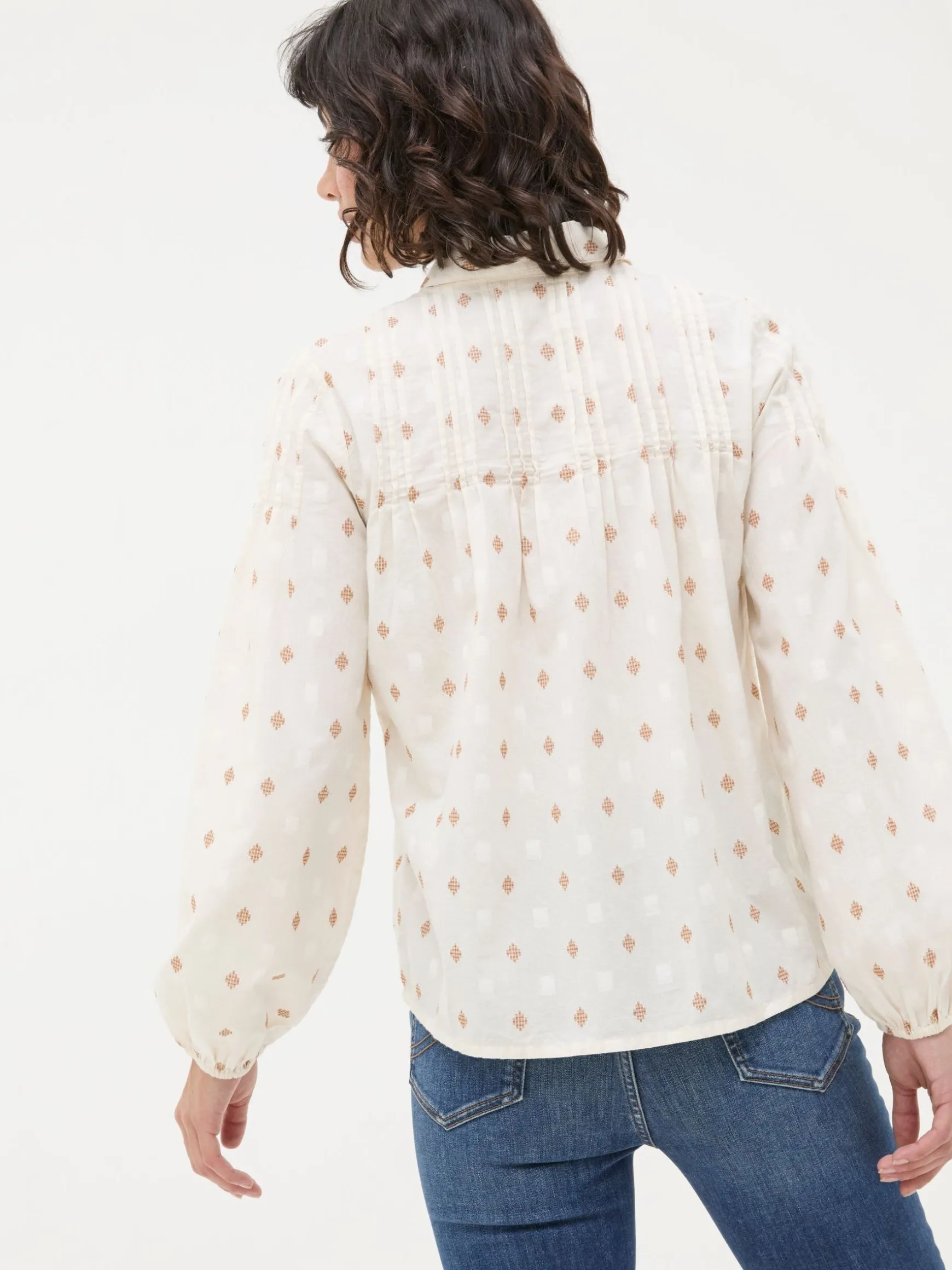 FatFace Elsie Blouse Ivory Dobby Outlet