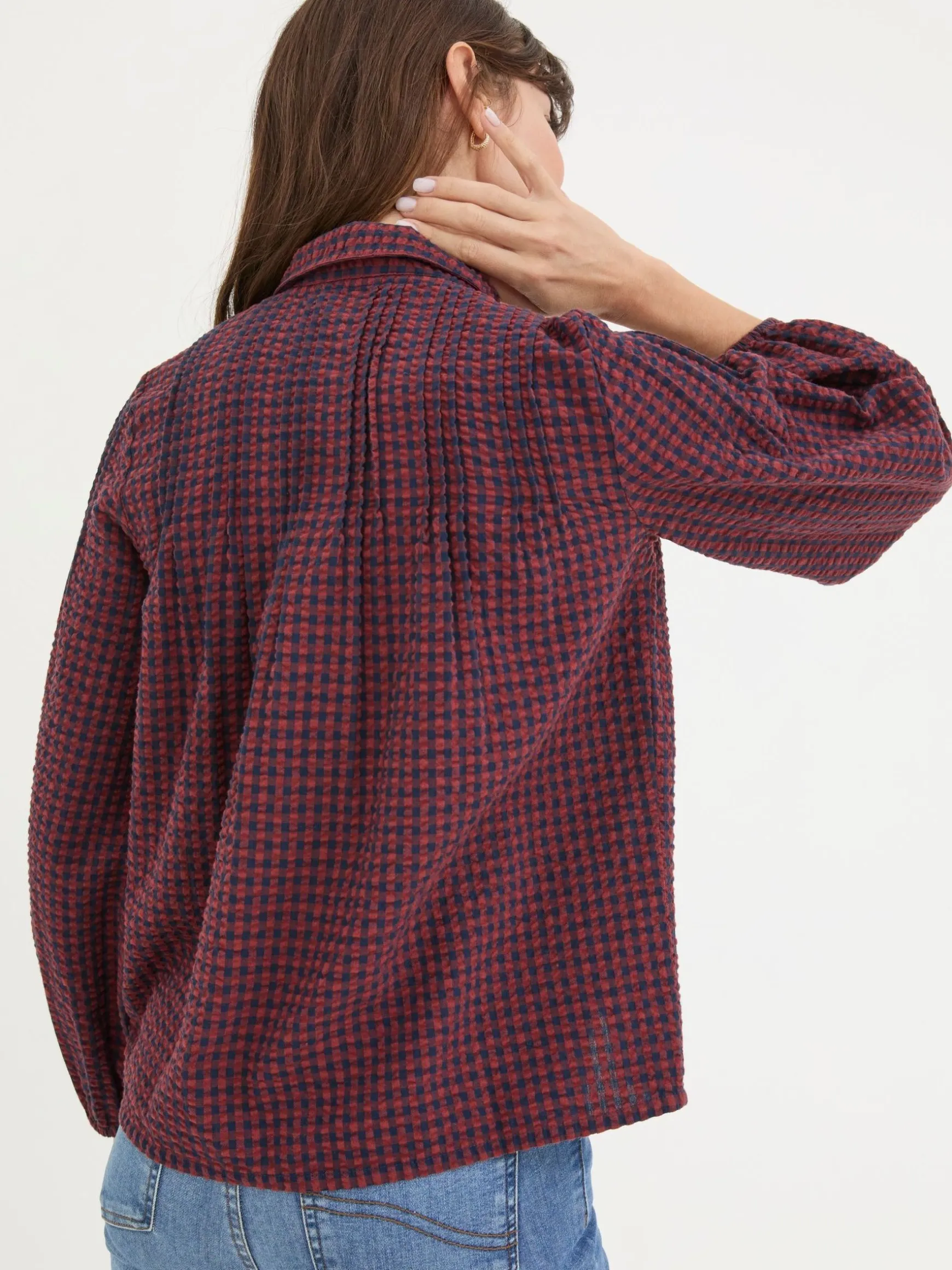 FatFace Elsie Blouse Red Gingham Fashion