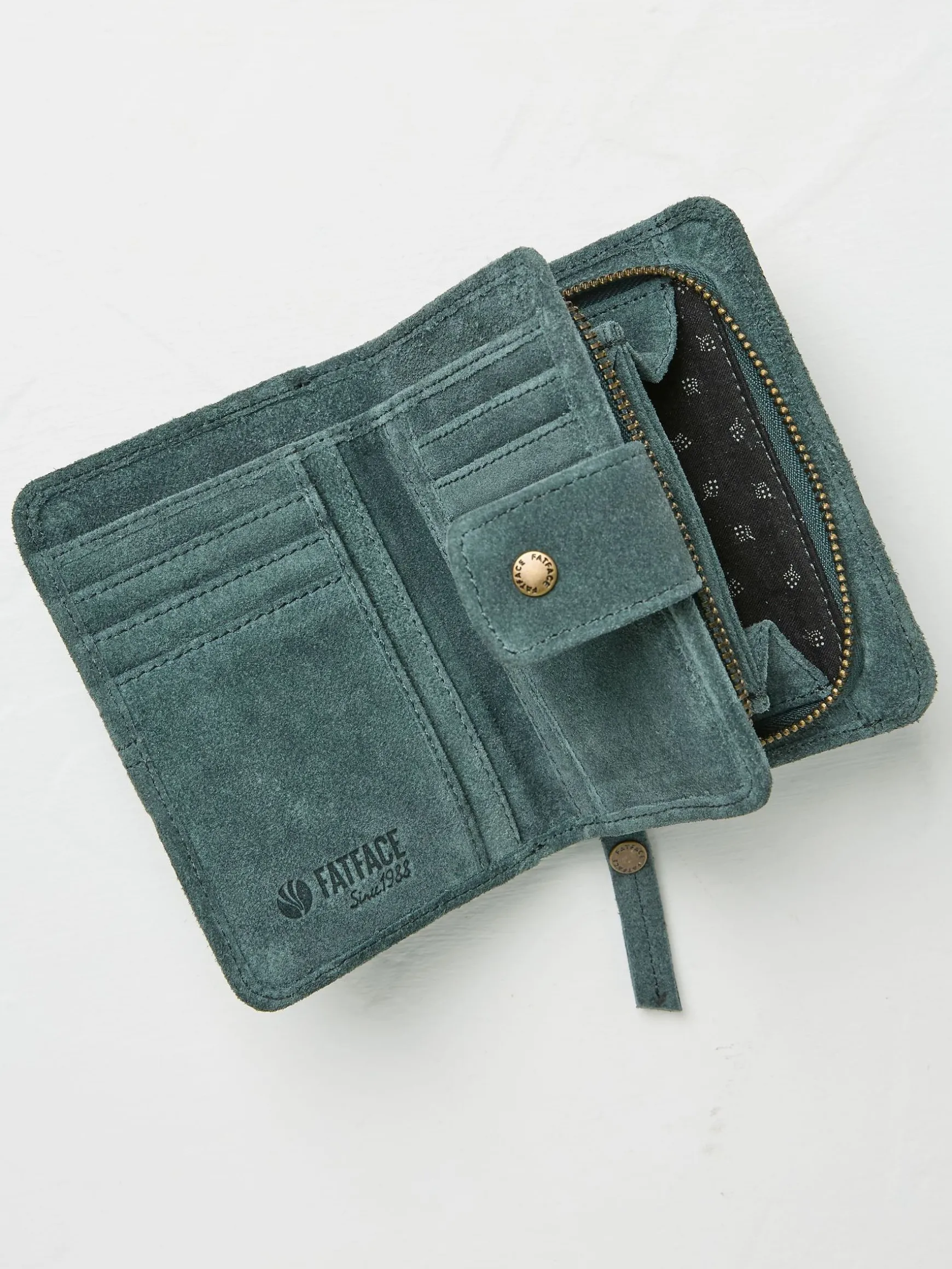 FatFace Etta Suede Zip Purse Blue Cheap