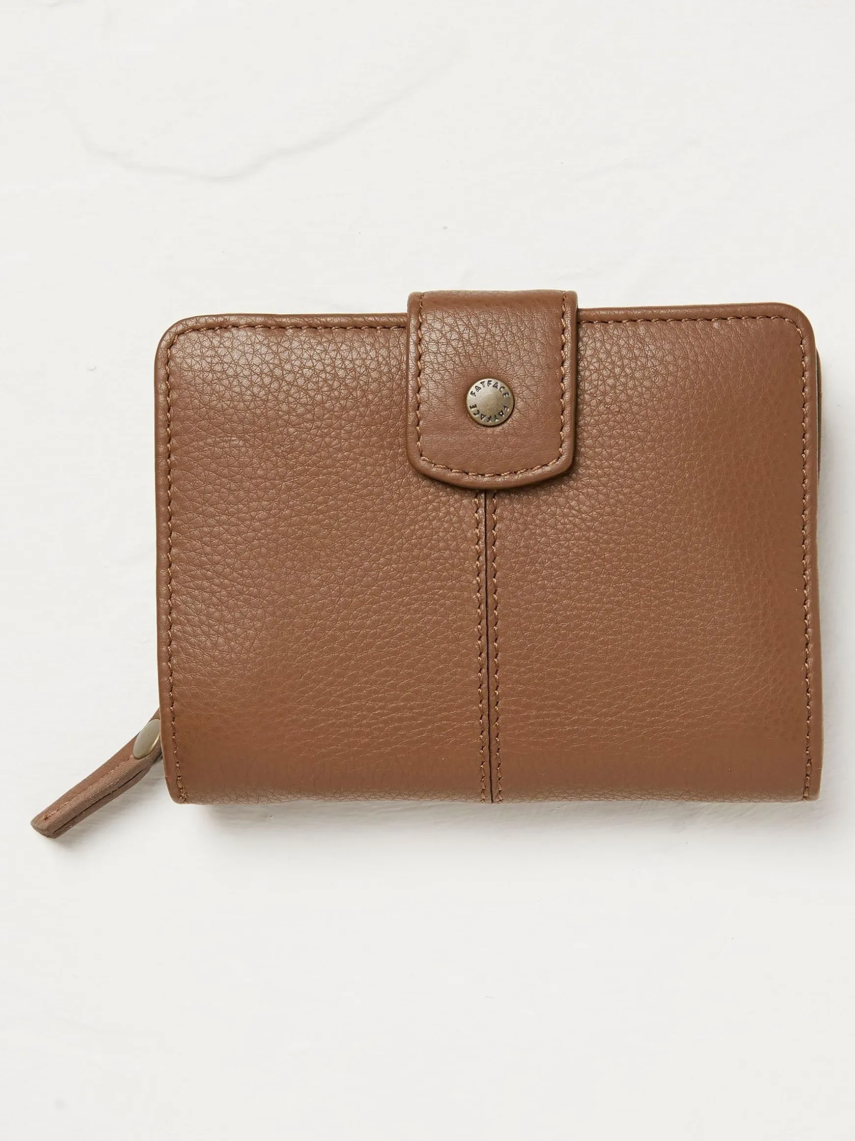 FatFace Etta Leather Zip Purse Tan Brown Hot