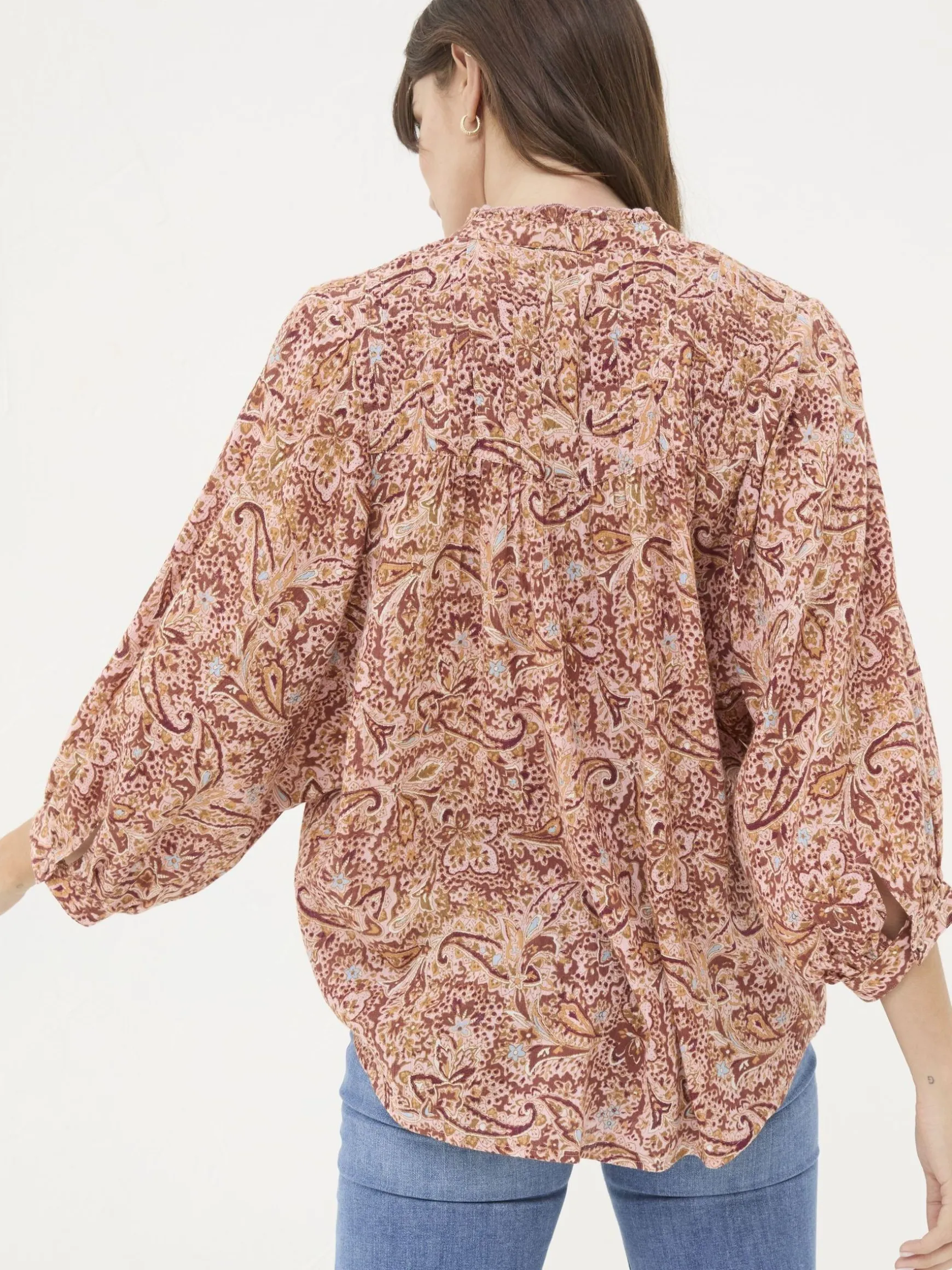 FatFace Evelyn Paisley Blouse Dusky Pink Store