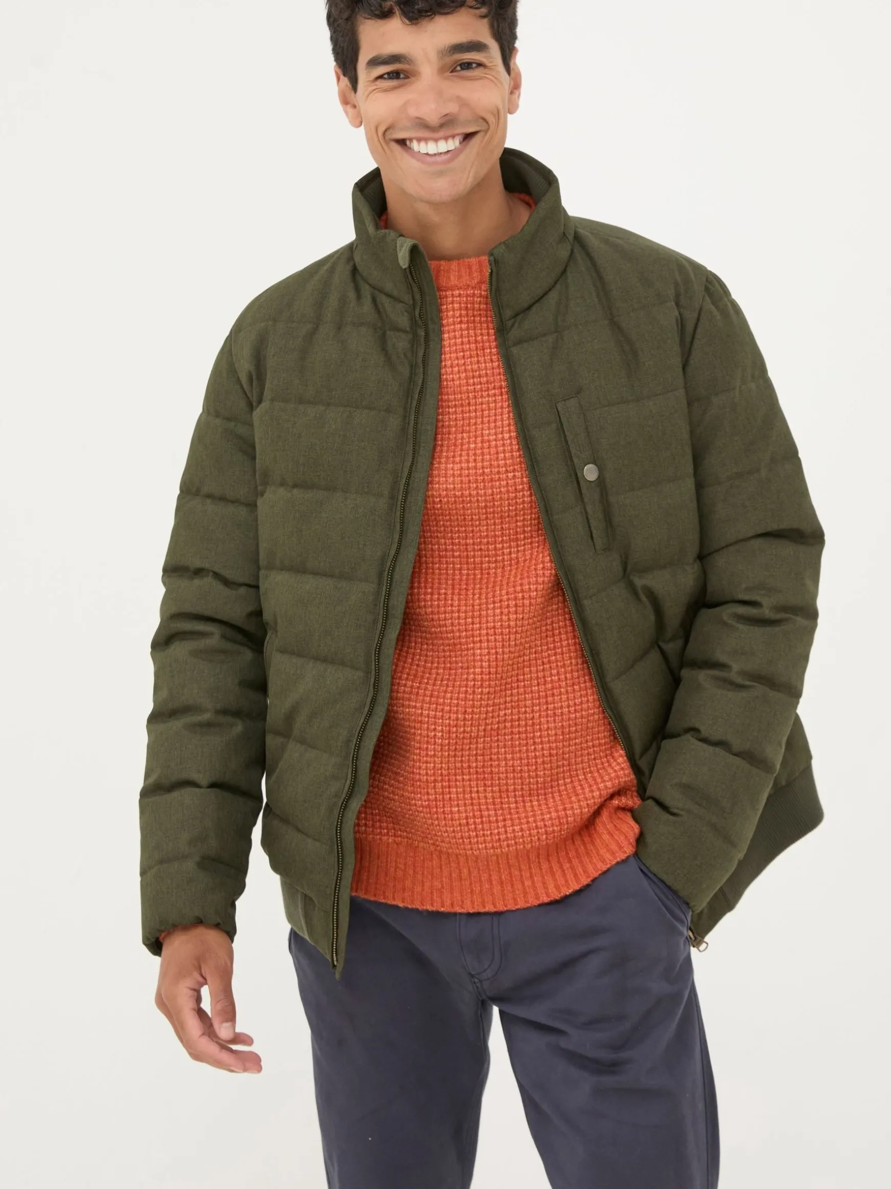 FatFace Exmouth Quilted Jacket Khaki Green Online