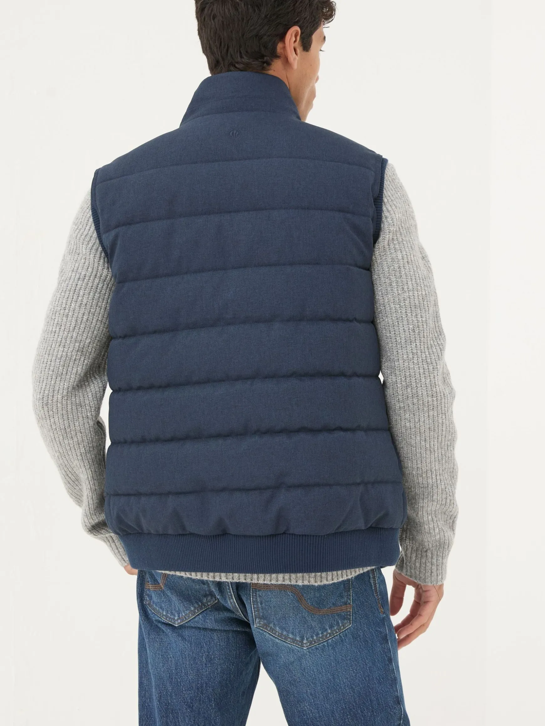 FatFace Exmouth Quilted Gilet Navy Blue New