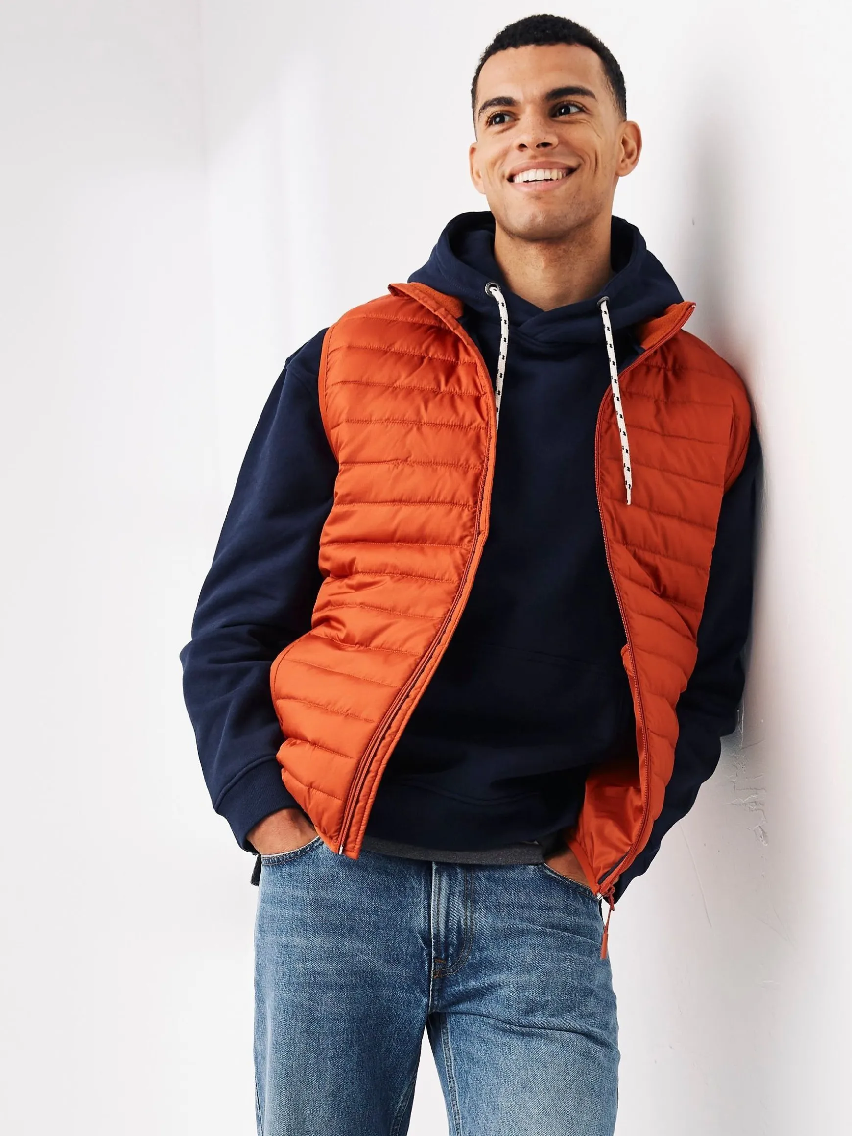 FatFace Falmouth Puffer Gilet Orange Discount