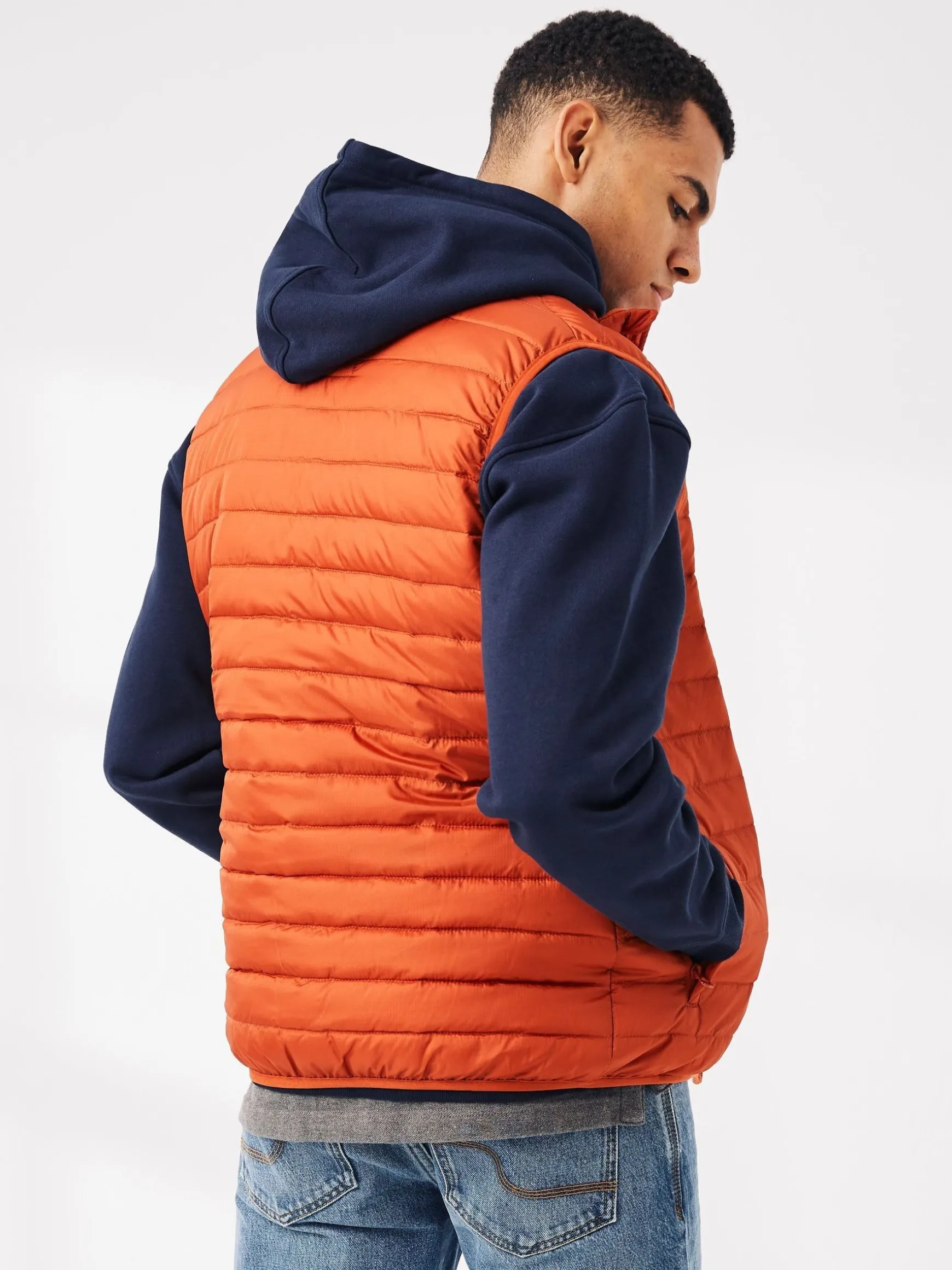 FatFace Falmouth Puffer Gilet Orange Discount