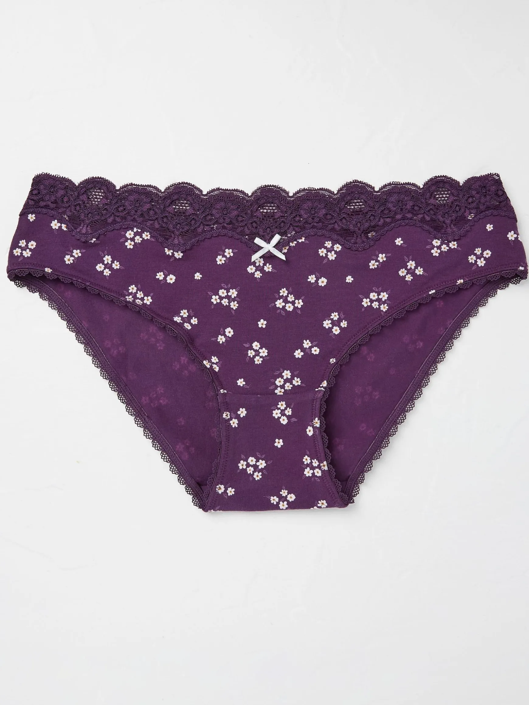 FatFace Freya Floral Mini Knickers Purple Flash Sale