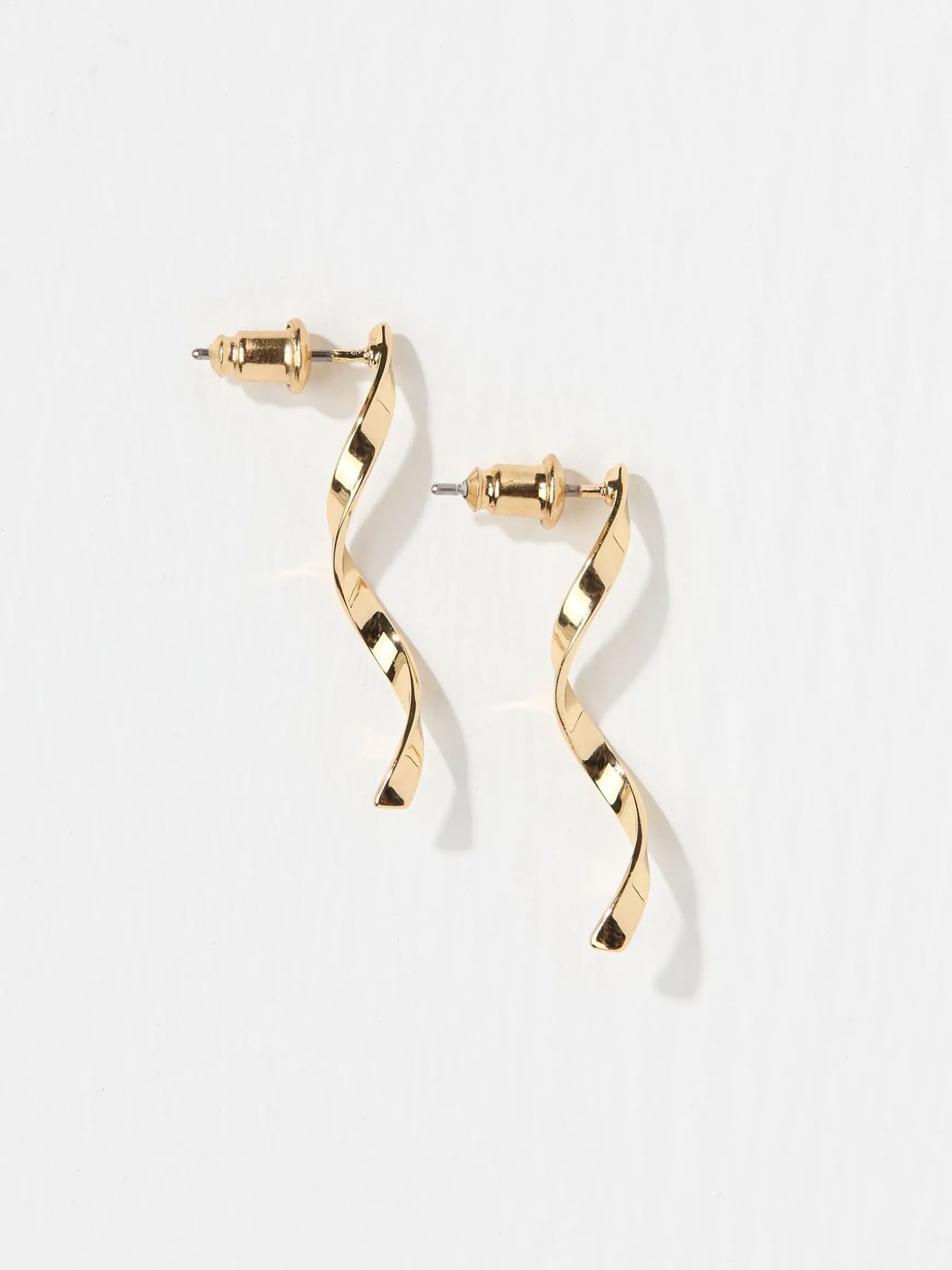 FatFace Tone Abstract Drop Earrings Gold New