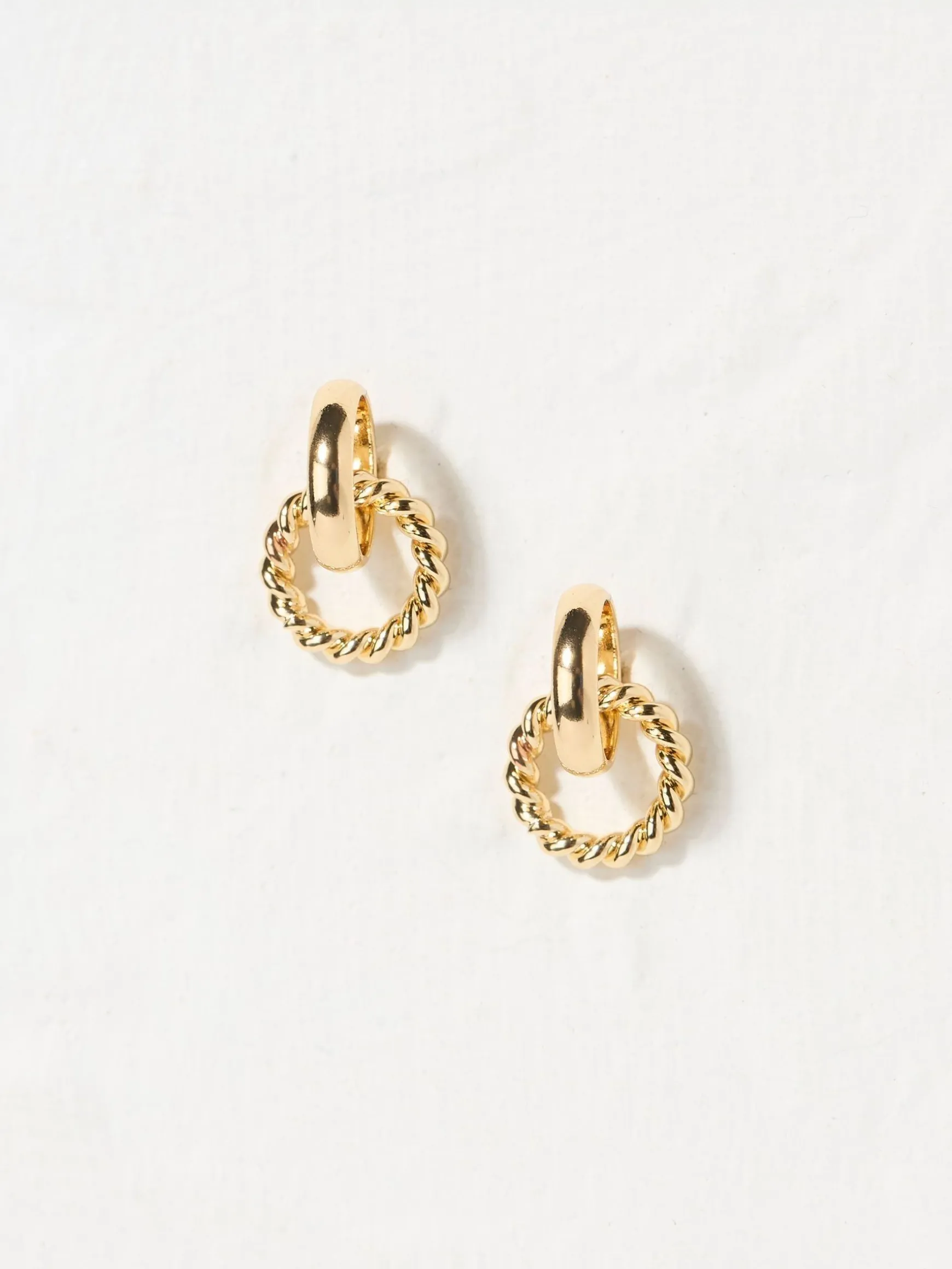 FatFace Tone Chain Drop Earrings Gold Best