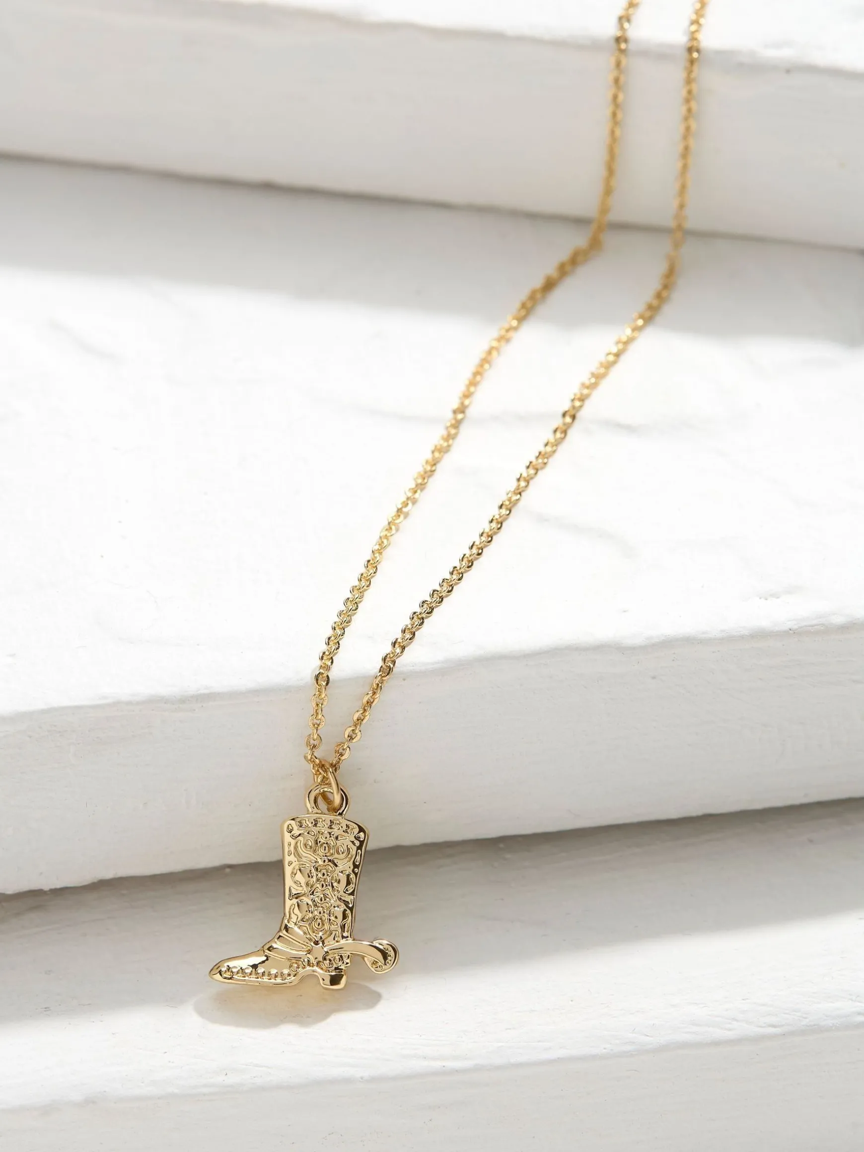 FatFace Tone Cowboy Boot Necklace Gold Shop