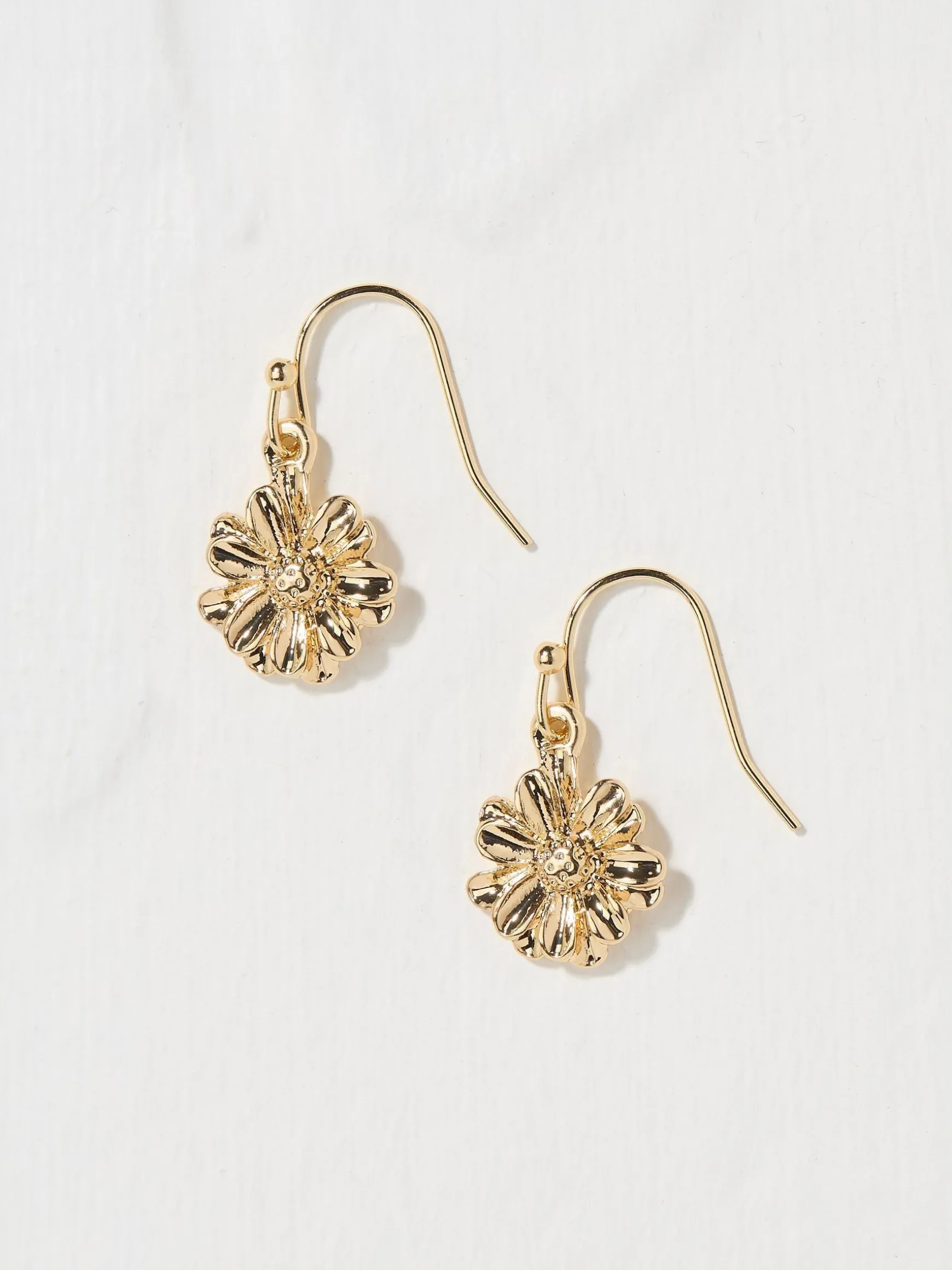 FatFace Tone Floral Drop Earrings Gold Outlet